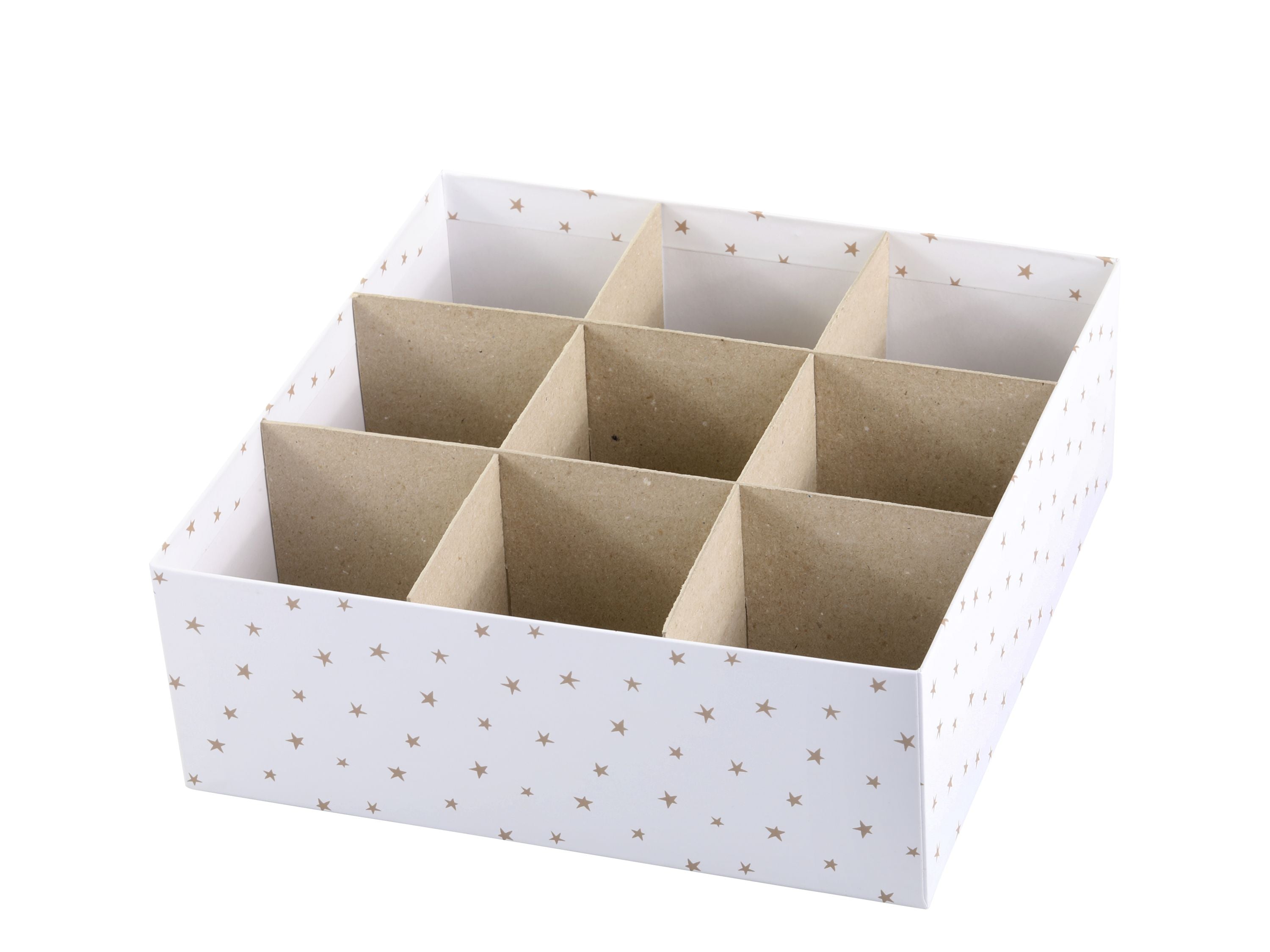 Boxen mit Sternen, 3er-Set, weiß