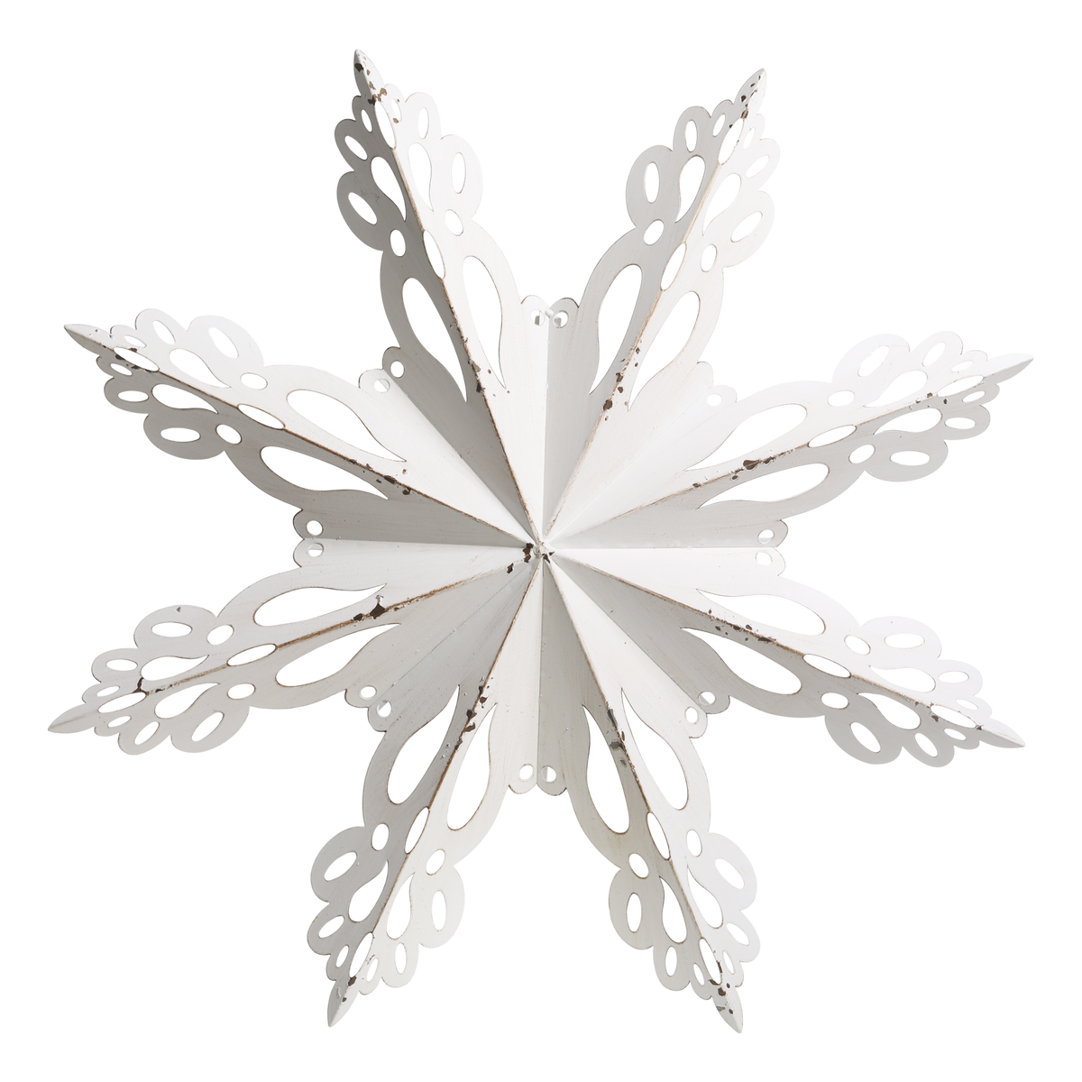 Dekoration Wanddeko Schneeflocke aus Eisen, 63 cm