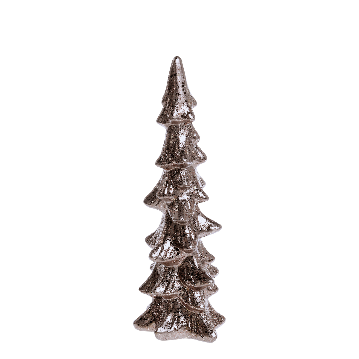 Weihnachtsbaum aus Terrakotta mit Glitzer, mokka, 24 cm