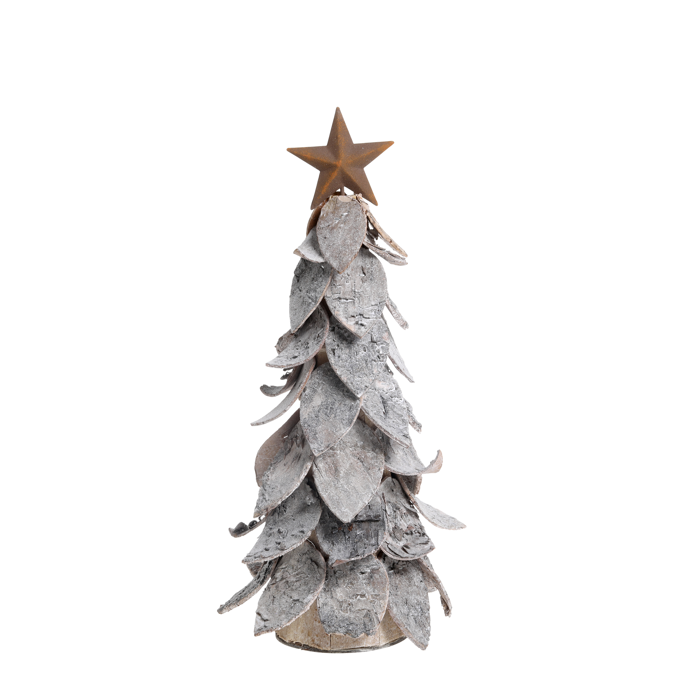 Weihnachtsbaum aus Birkenrinde mit Stern, 36 cm hoch