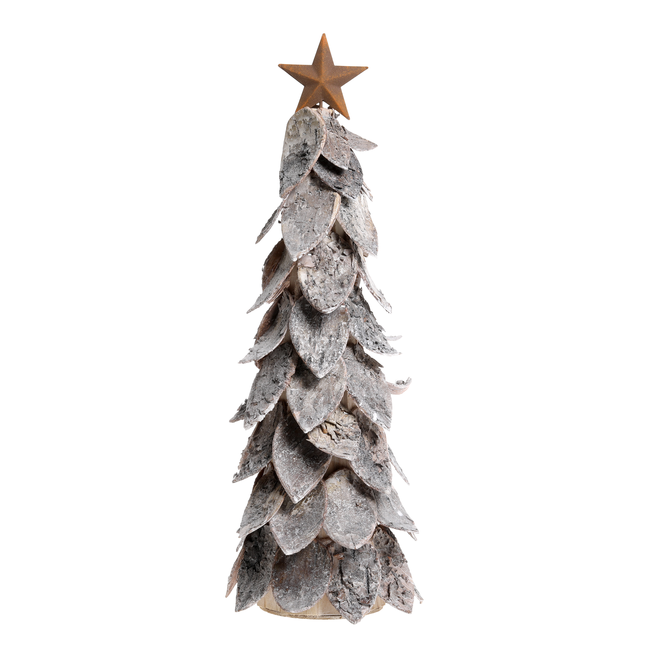 Weihnachtsbaum aus Birkenrinde mit Stern, 47,5 cm hoch