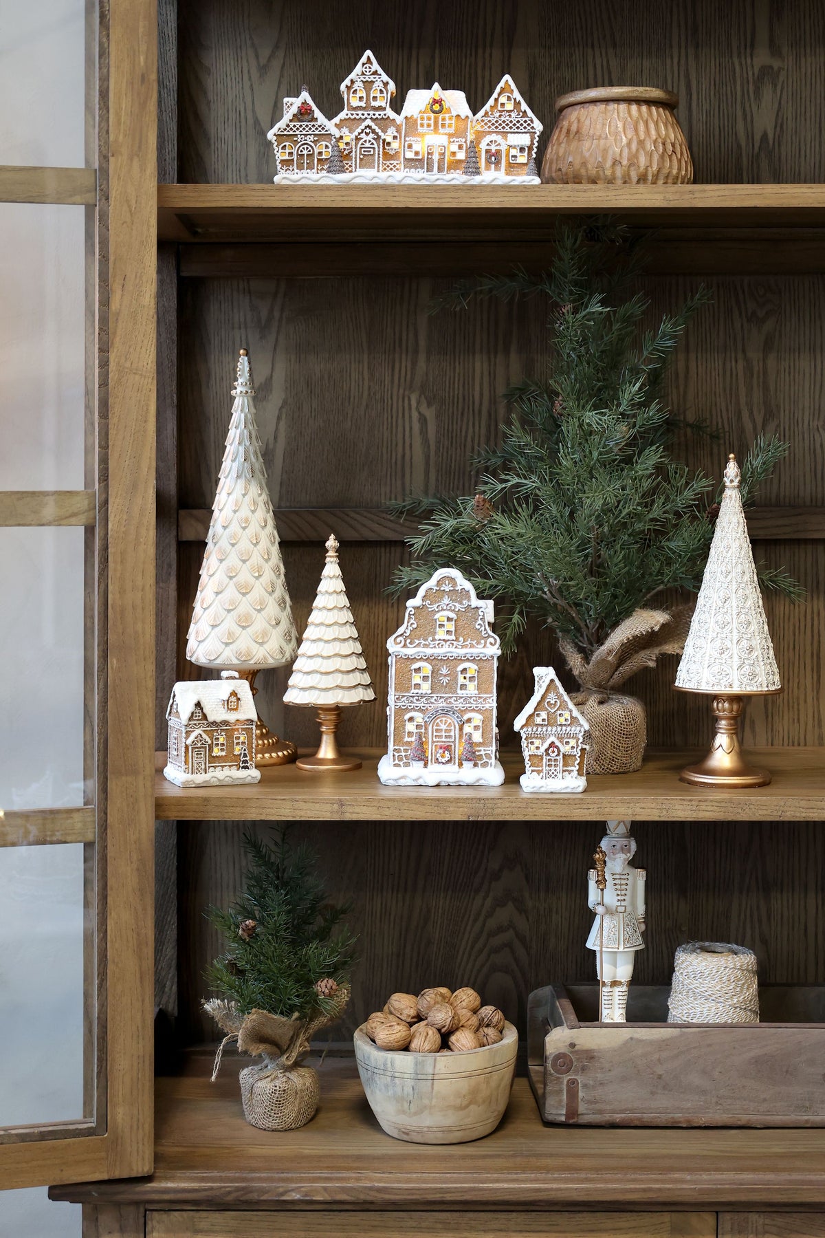 Weihnachtsbaum aus Polyresin, 42 cm hoch, antique creme