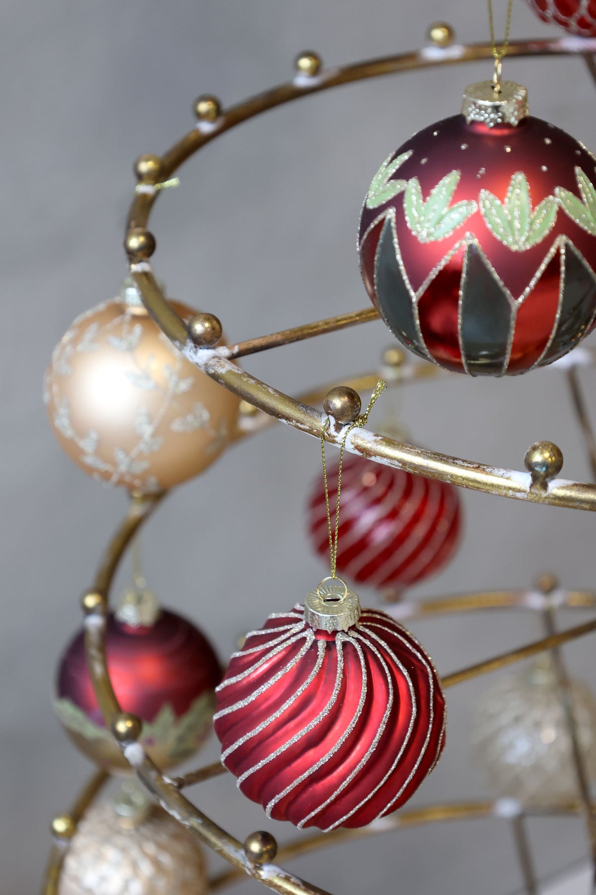 Weihnachtsbaum auf Fuß, Eisen, Antique Messing, 196 cm
