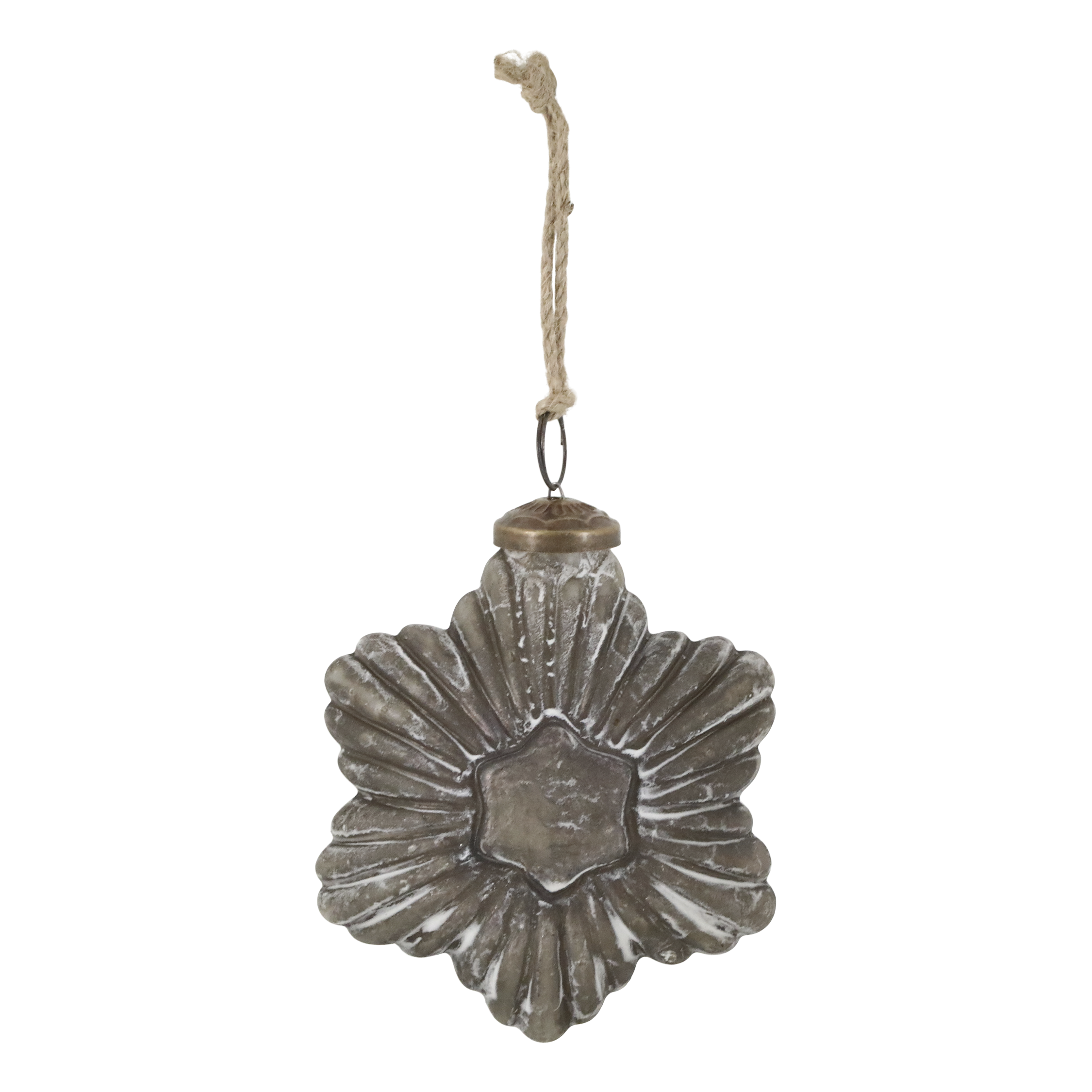 Weihnachtskugel aus Glas und Messing, antique mokka, 10 cm