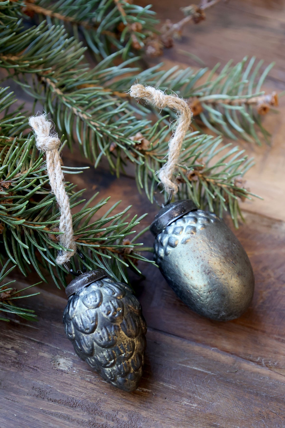 Weihnachtskugeln aus Glas, 6 Stück, antique olive