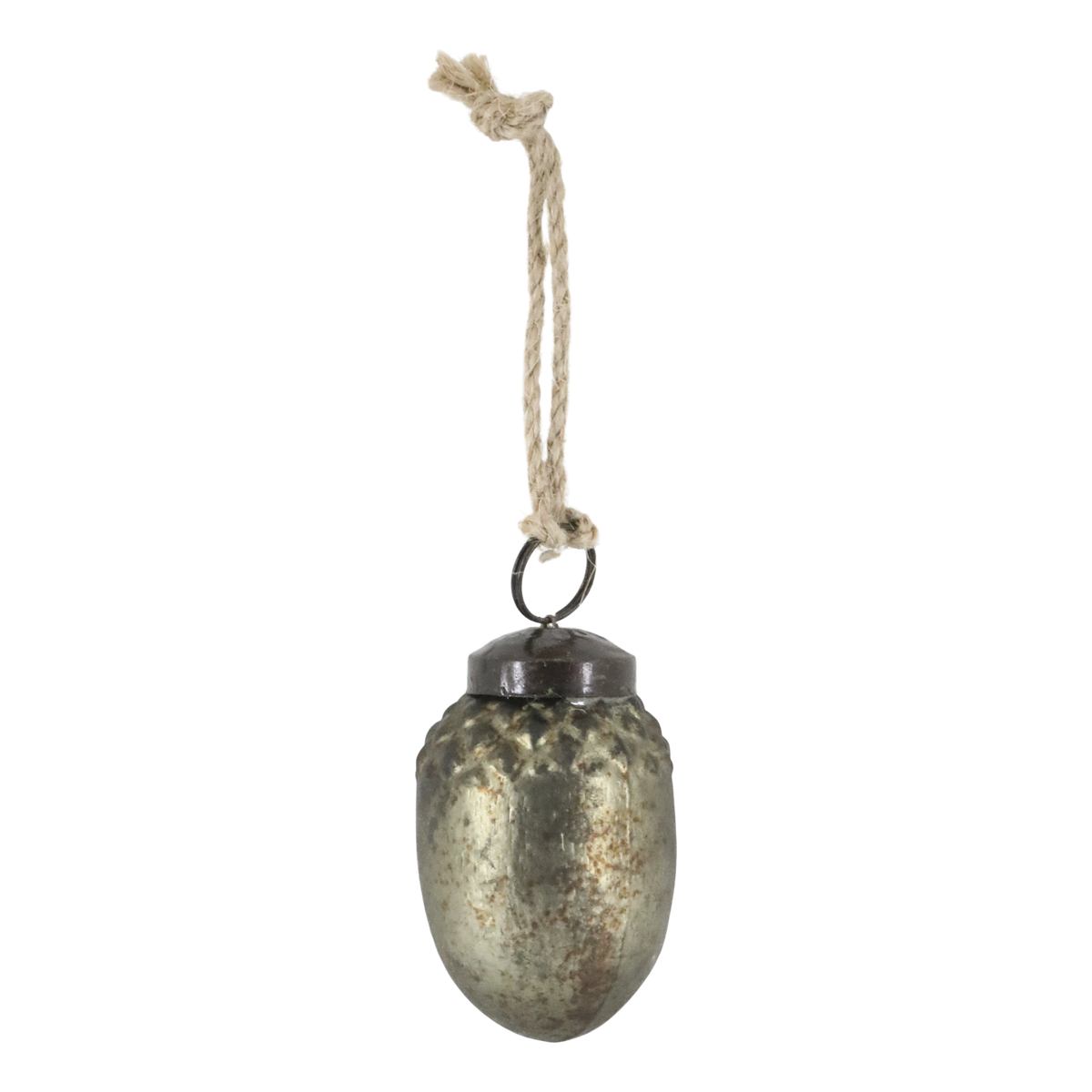 Weihnachtskugeln aus Glas, 6 Stück, antique olive