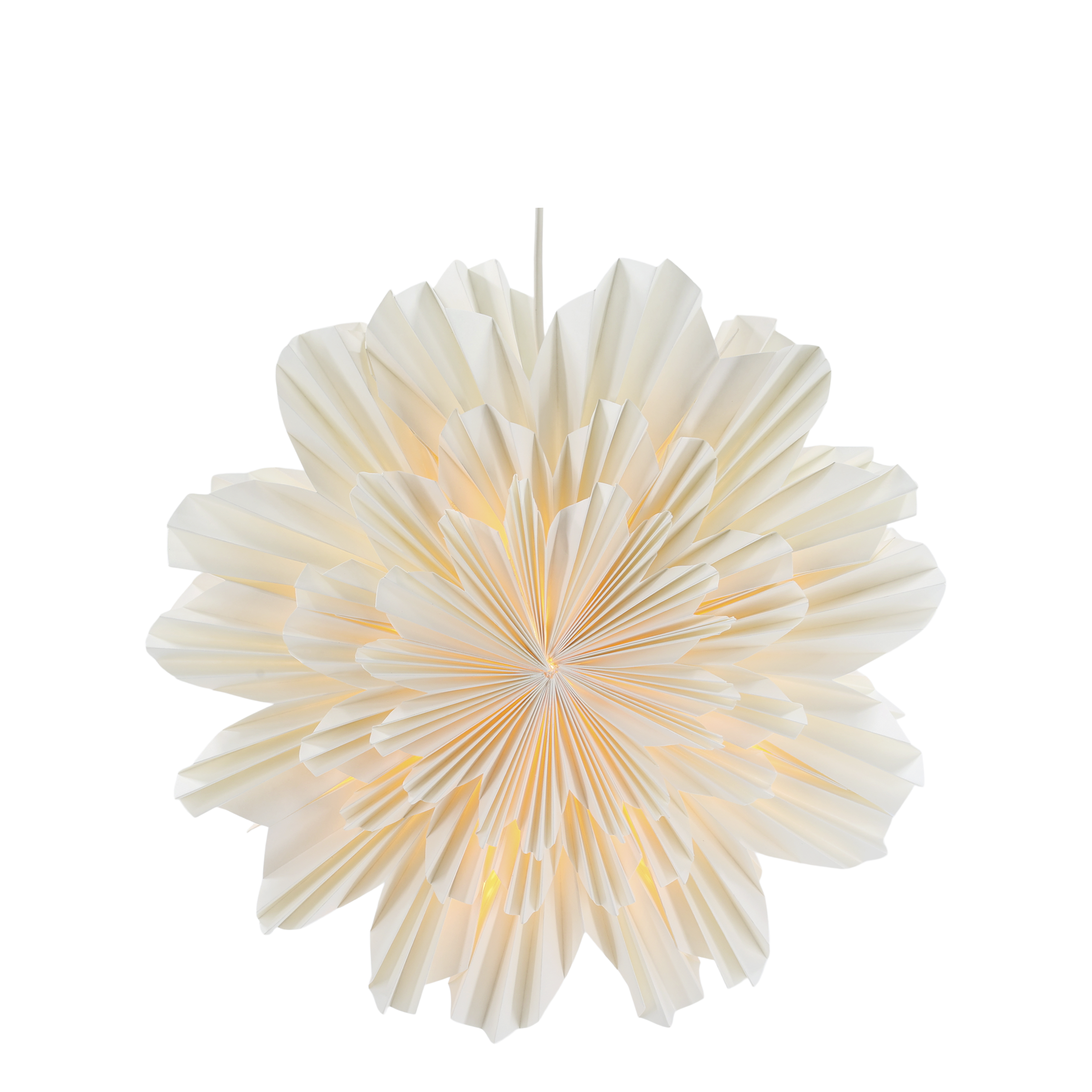Papierstern Tischlampe mit Kabel, 40 cm, creme