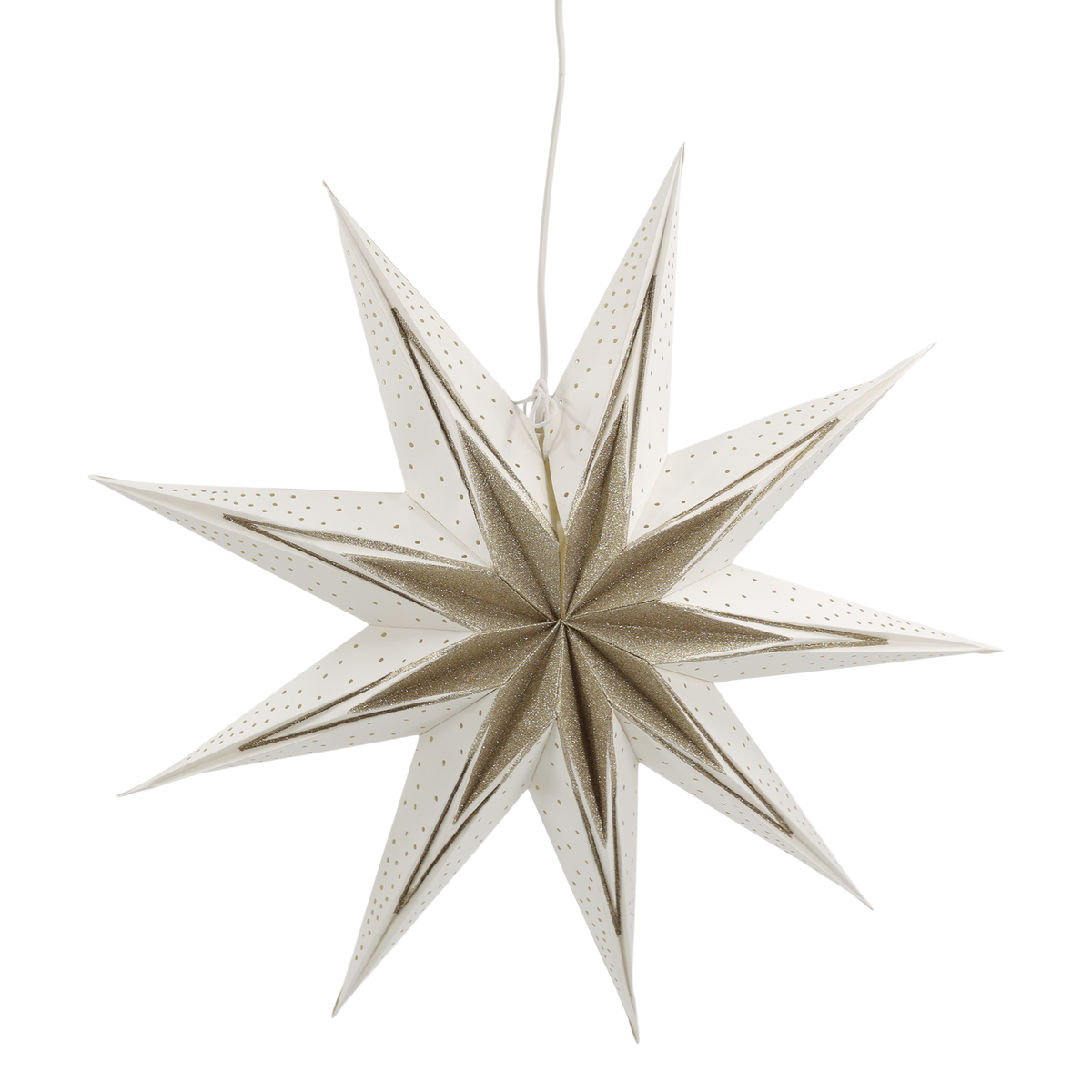 Papierstern Tischlampe mit Kabel, 60 cm, creme