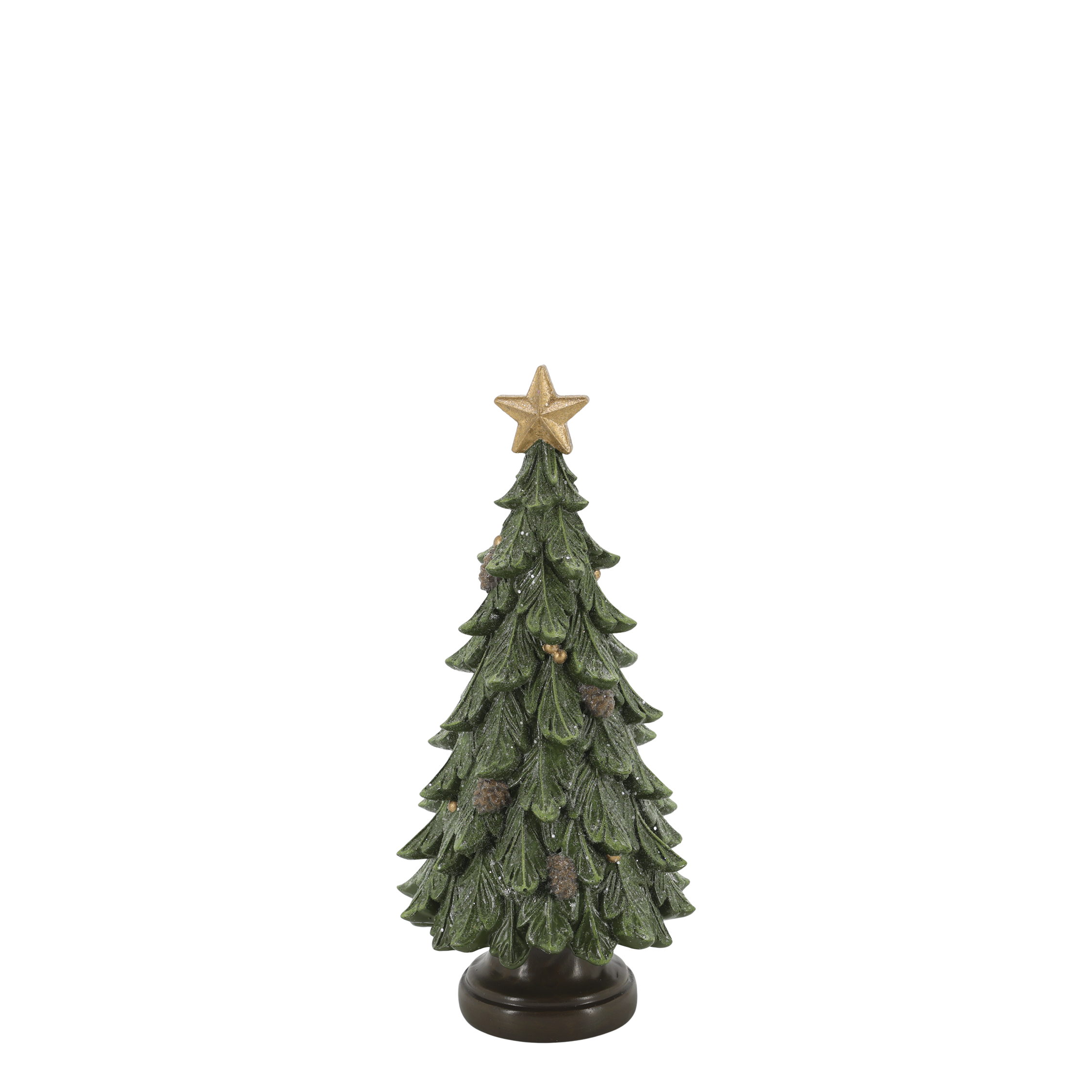 Weihnachtsbaum mit Zapfen, 24 cm hoch, grün