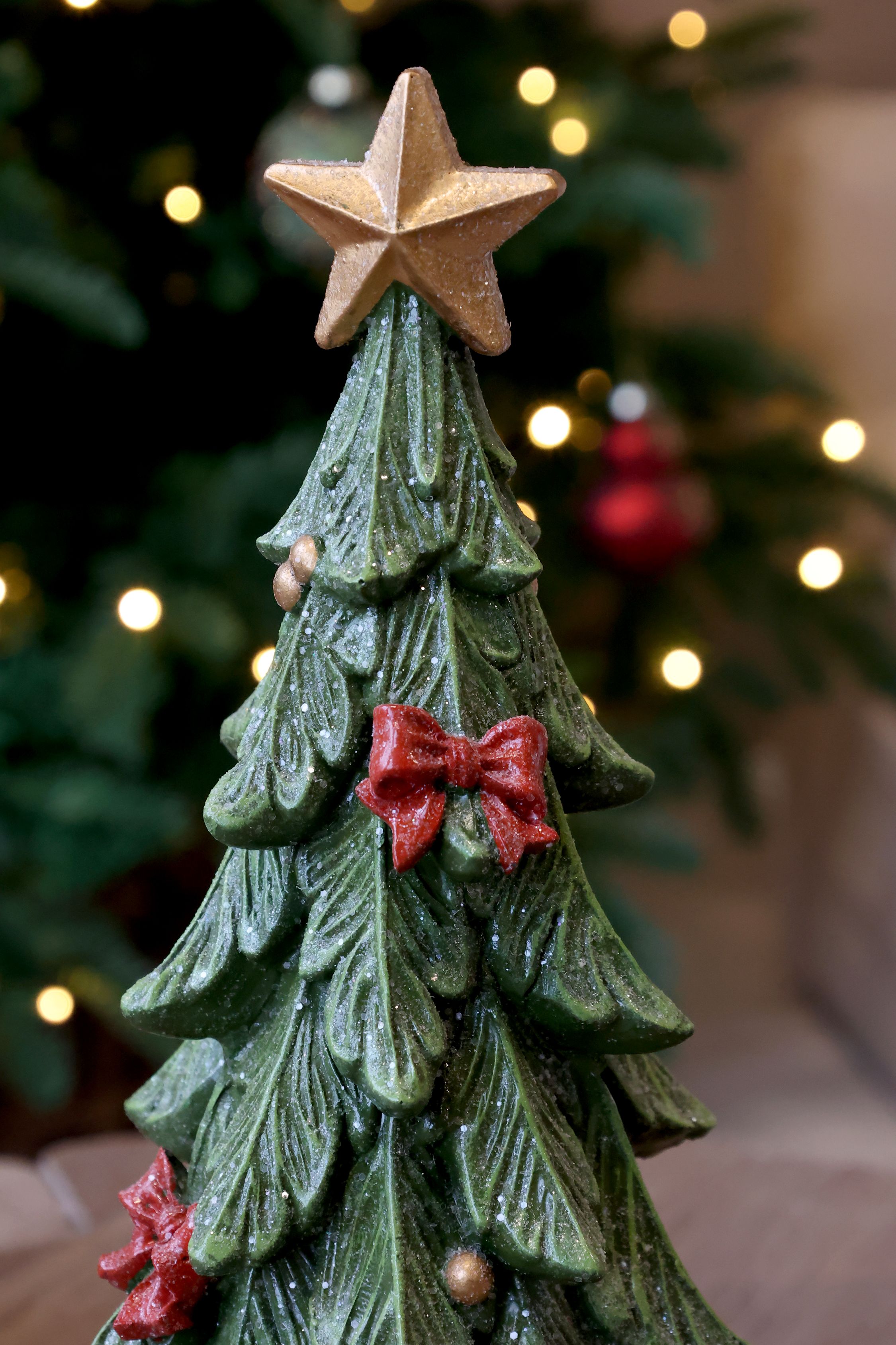 Weihnachtsbaum mit Schleifen – grün, 32 cm hoch