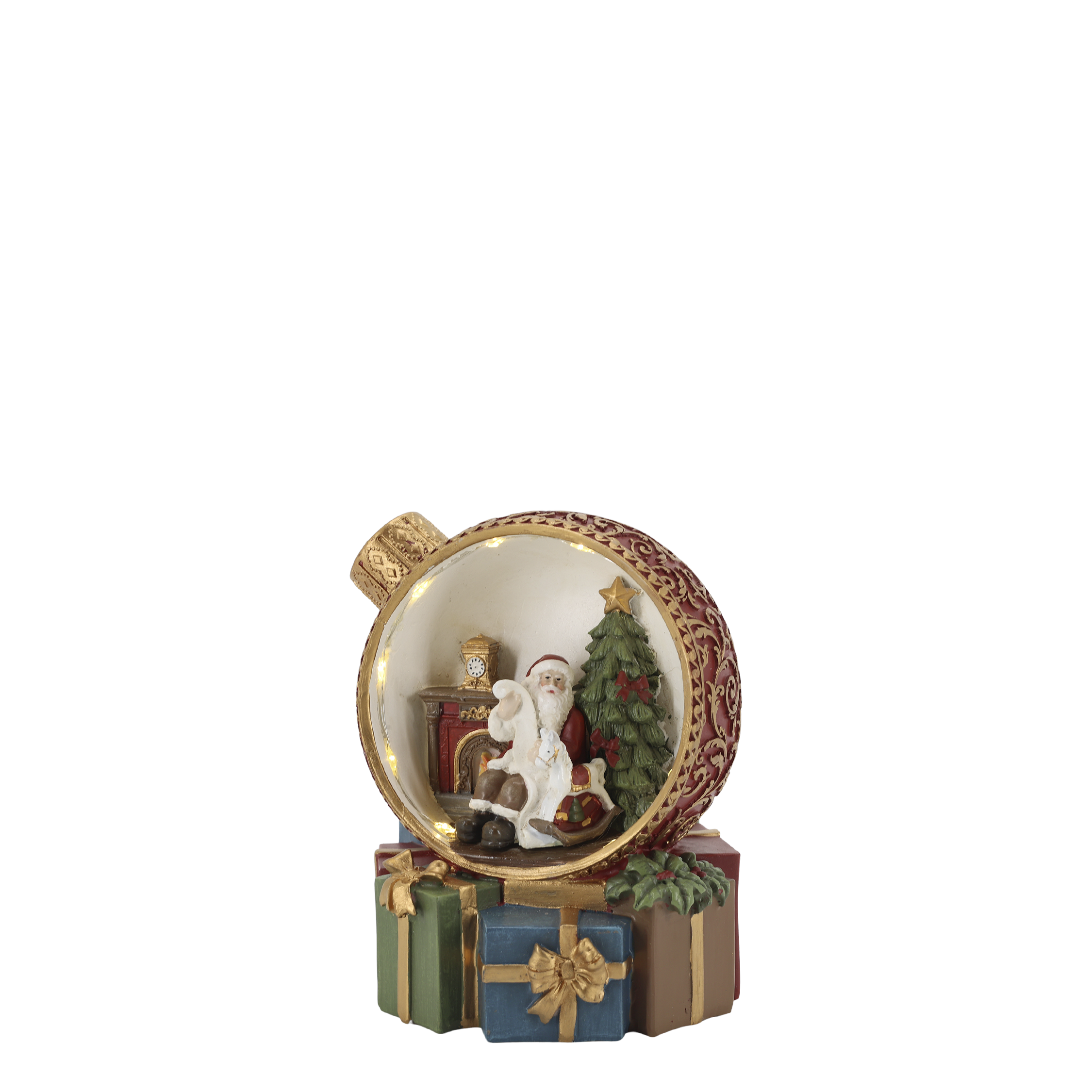 Weihnachtskugel Noël mit Beleuchtung, 16 cm hoch, cherry