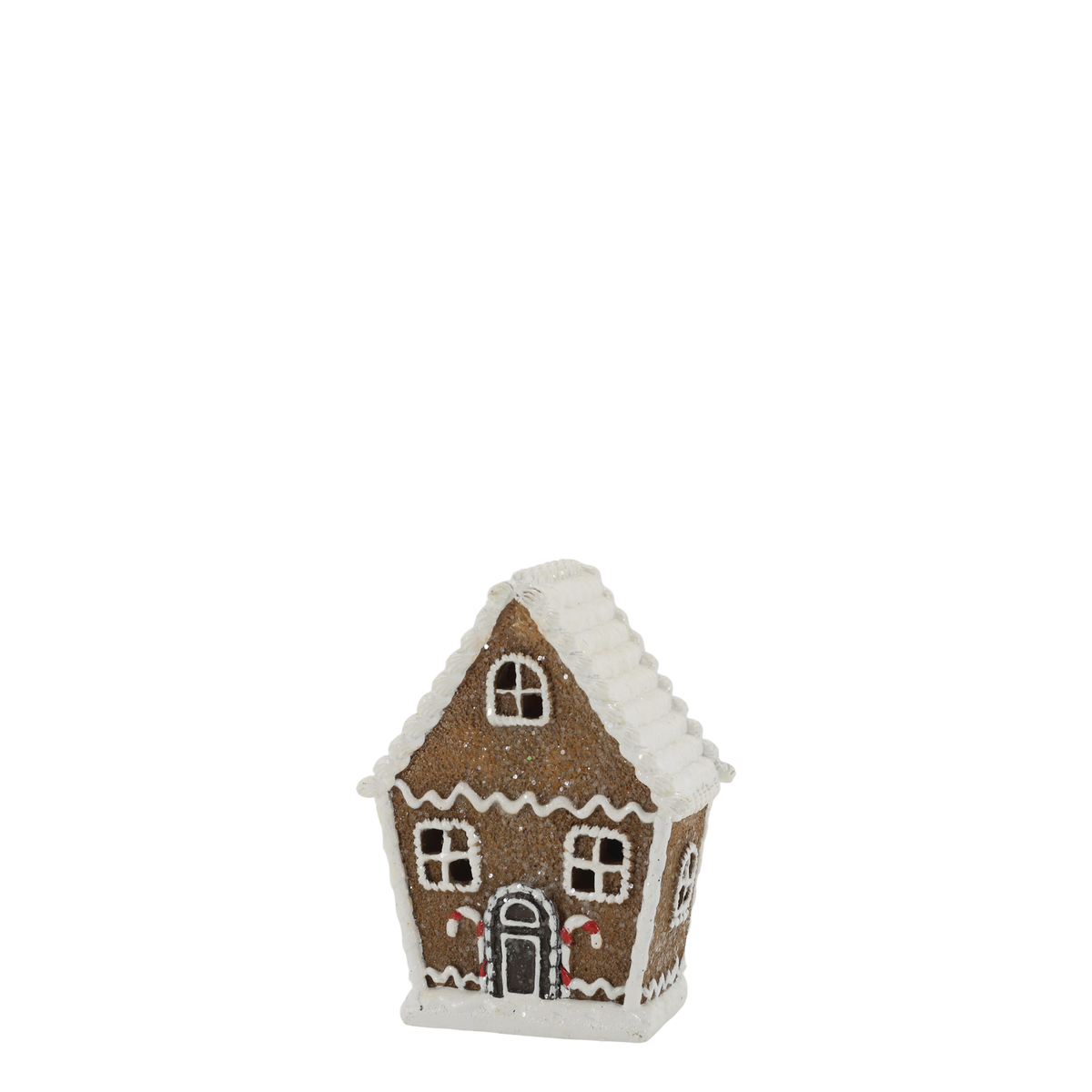 Noël Lebkuchenhaus mit LED-Beleuchtung, mokka, 12,5 cm hoch