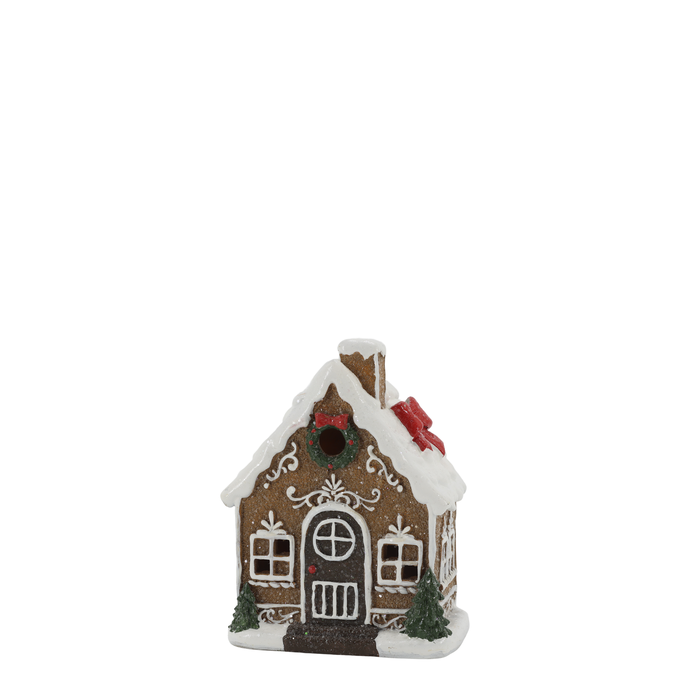 Noël Lebkuchenhaus mit LED – Deko in Mokka