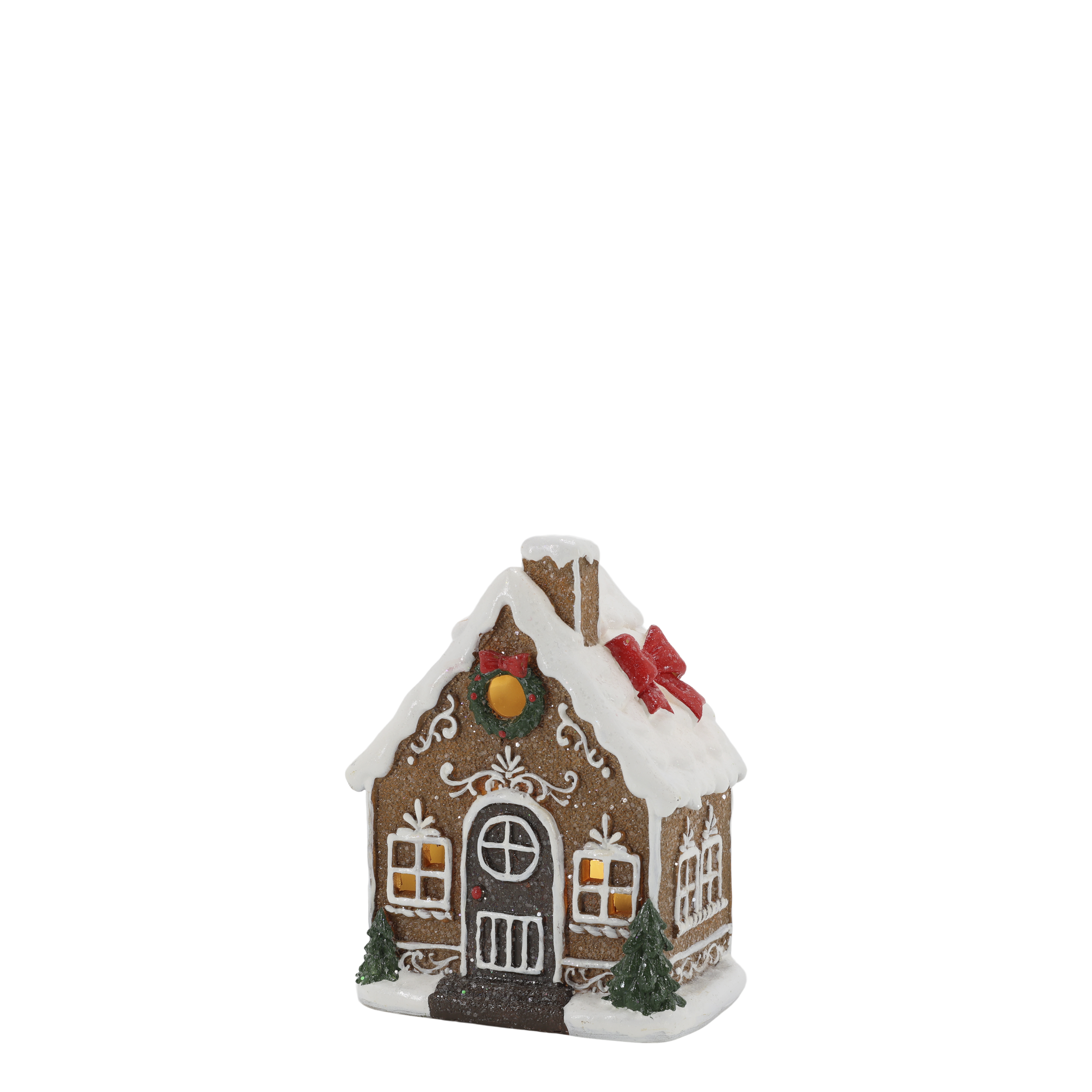 Noël Lebkuchenhaus mit LED – Deko in Mokka