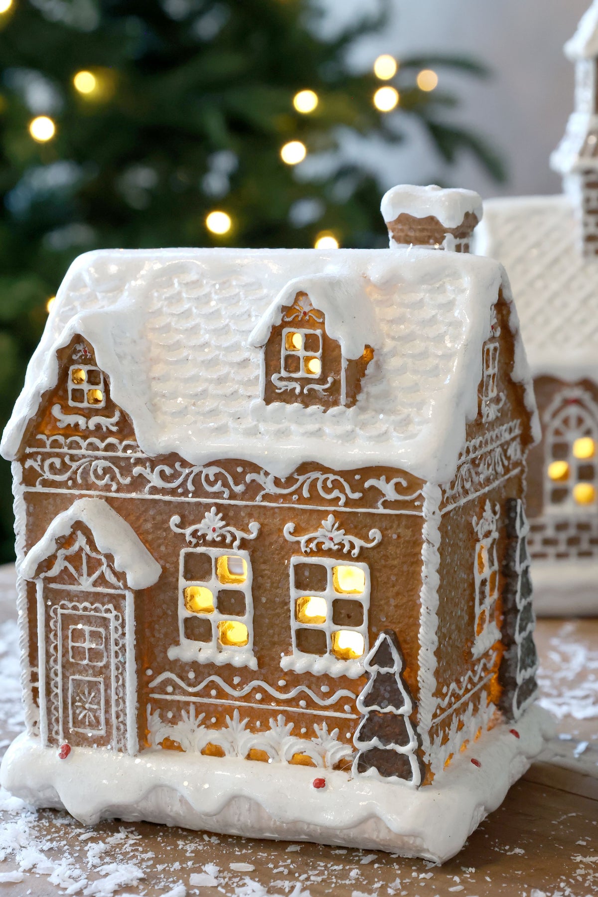 Noël Lebkuchenhaus mit LED-Beleuchtung, 17 cm hoch