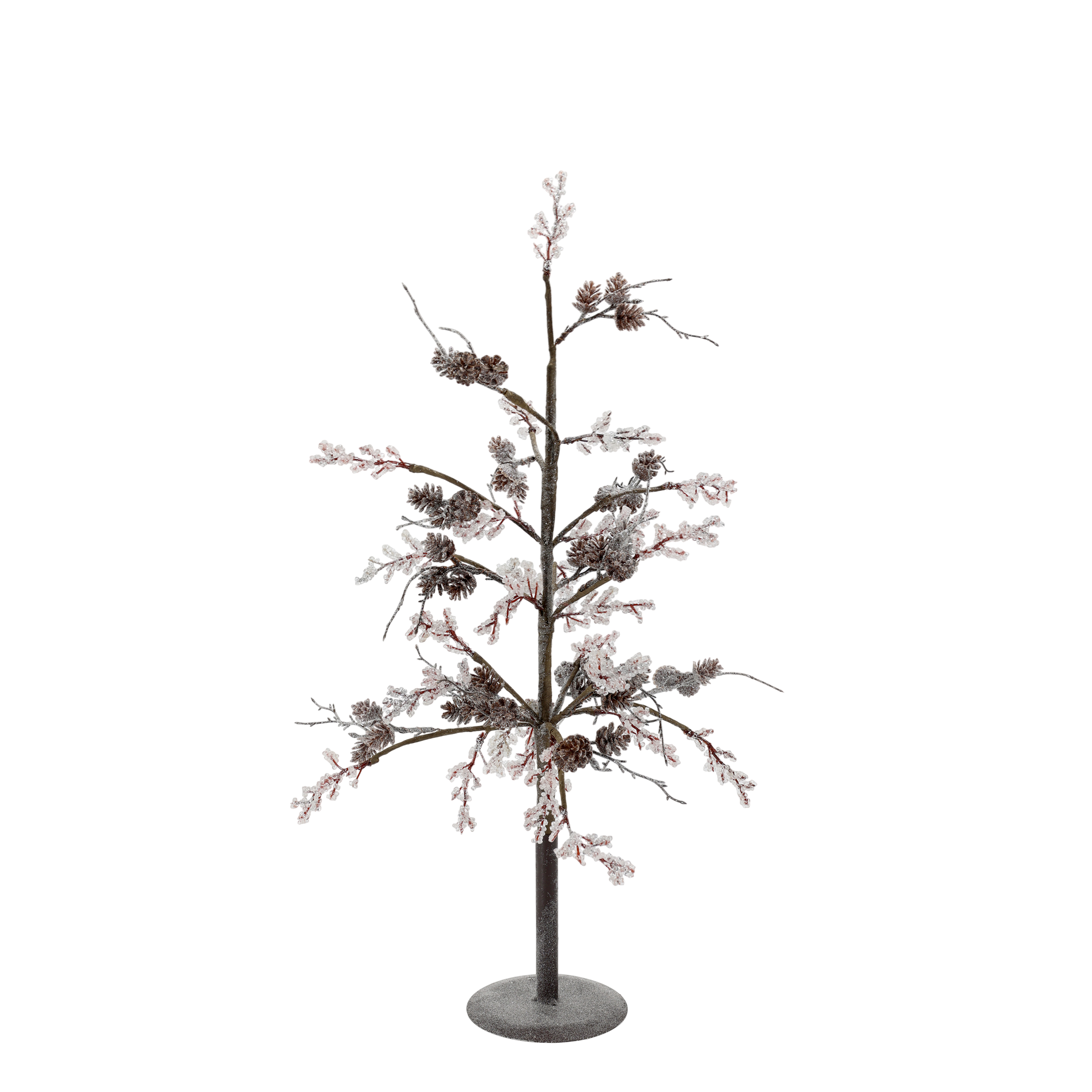 Weihnachtsbaum mit Frosting und Zapfen, 70 cm hoch