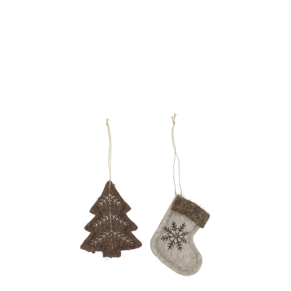 Weihnachtsbaum aus Filz mit Strumpf – 2er Set Deko