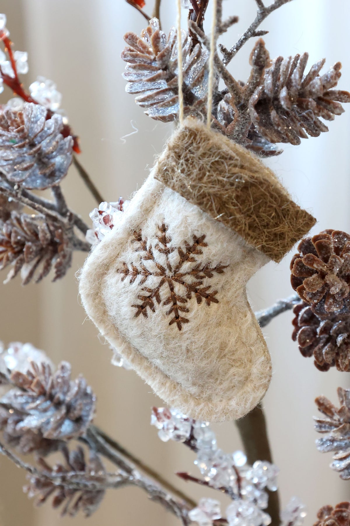 Weihnachtsbaum aus Filz mit Strumpf – 2er Set Deko