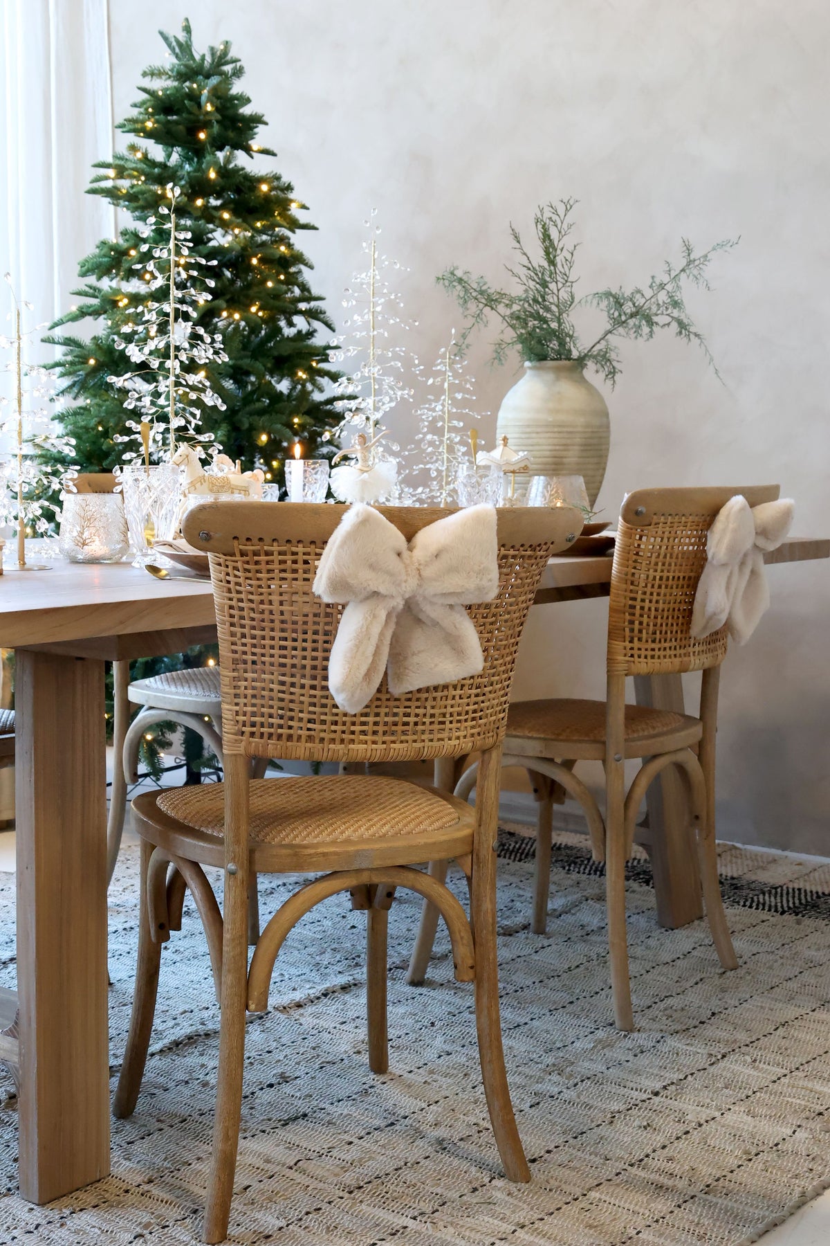 Dekoschleife mit Aufhängung, 3er-Set, beige und mocca