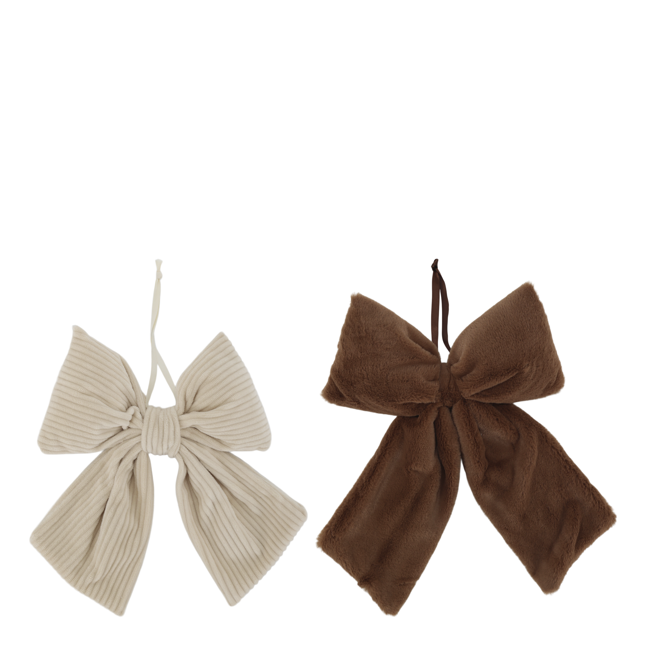 Schleife mit Aufhängung Set von 2 in Beige und Mocca