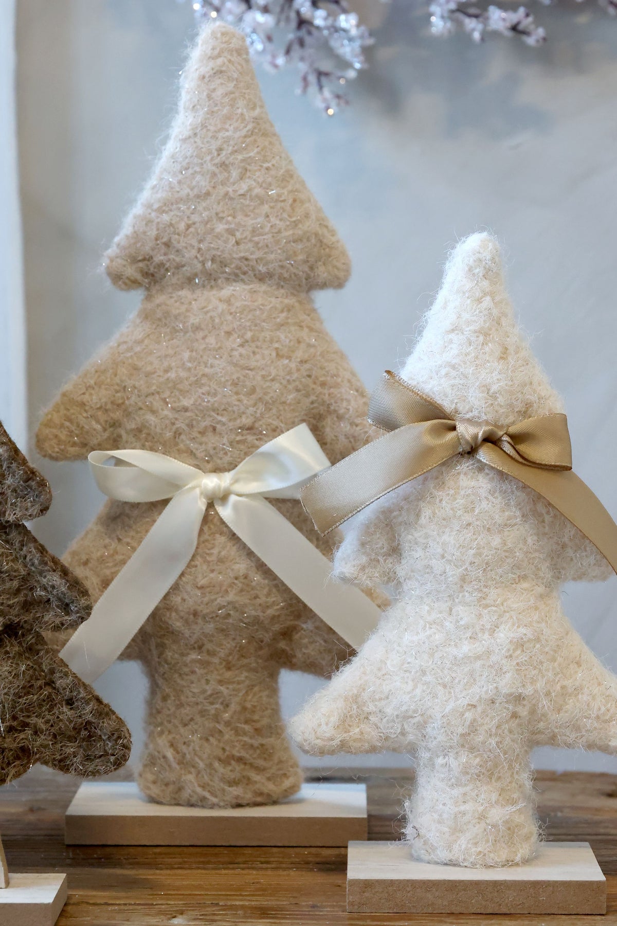 Weihnachtsbaum aus Filz mit Schleife, 2er-Set