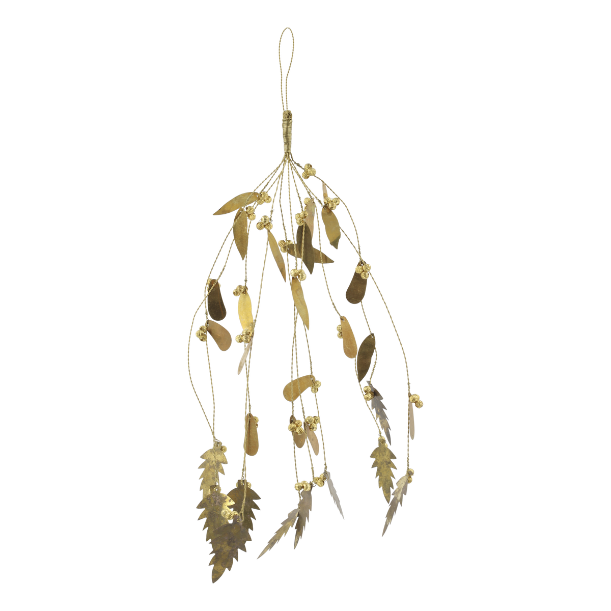 Mistelzweig aus Messing, 39 cm, antik