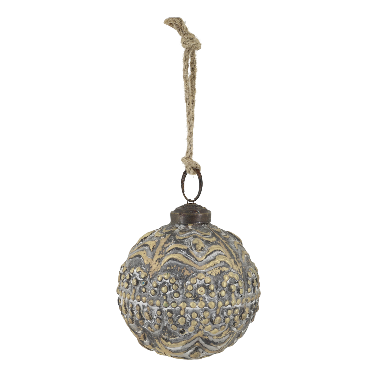 Weihnachtskugel aus Glas, 7 cm, antique kohle