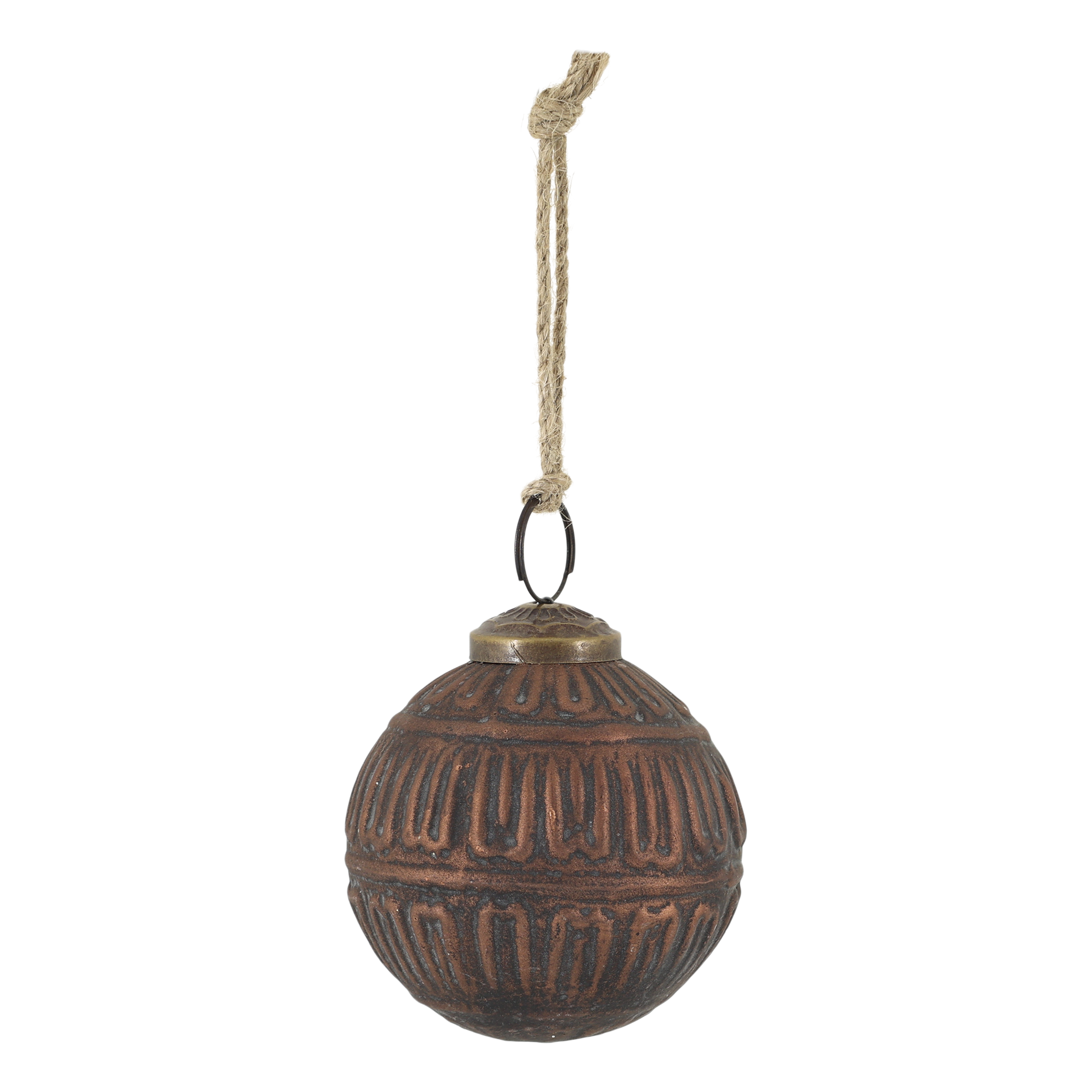 Weihnachtskugel aus Glas, 7 cm, antique mokka