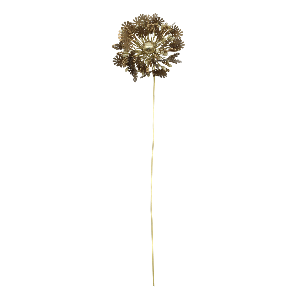Blume mit Perlen auf Stab – Dekoration auf Kommode