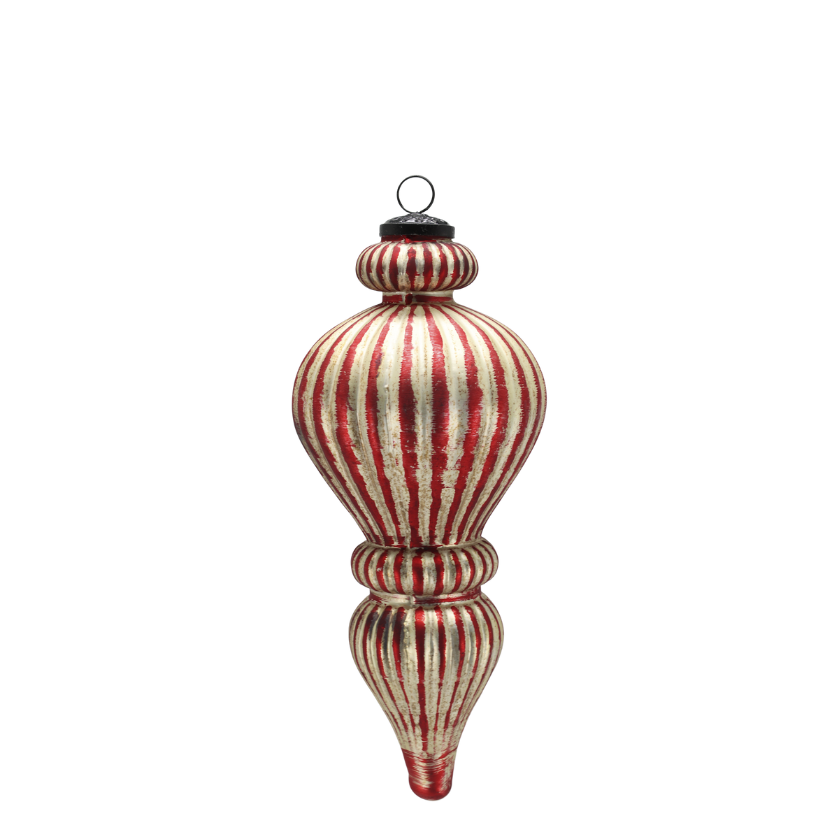 Ornament aus Glas und Eisen, 30 cm hoch, champagner