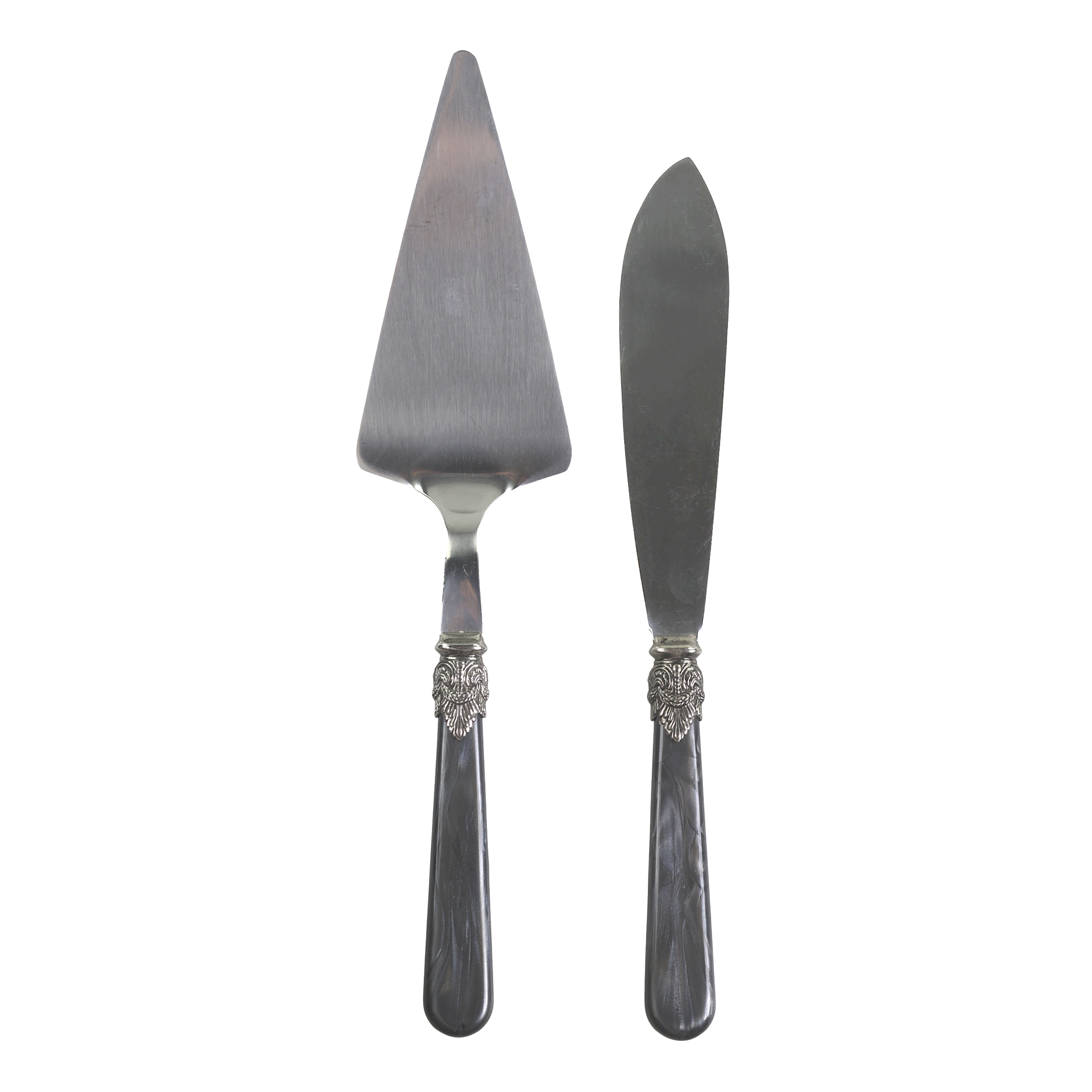 Linas Cake server & cake knife set of 2 L29 cm antique coal