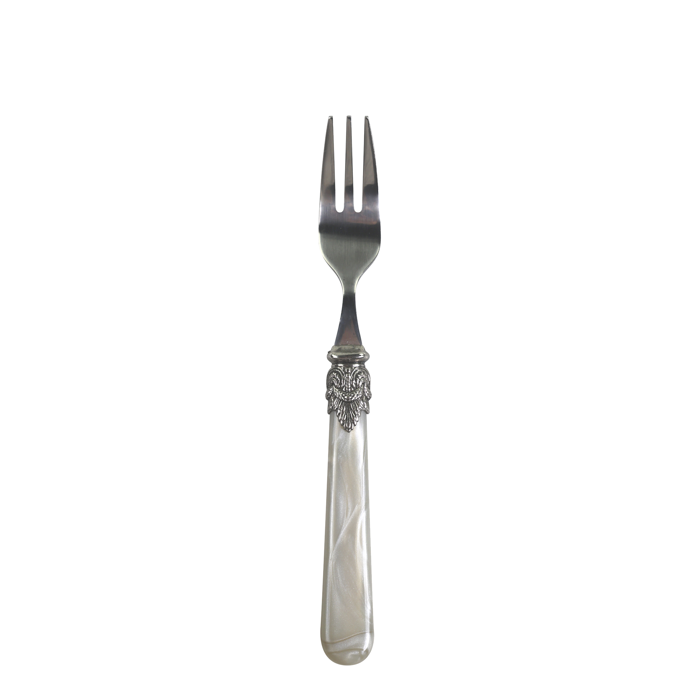 Linas Cake Fork w. silver deco L17 cm antique champagne