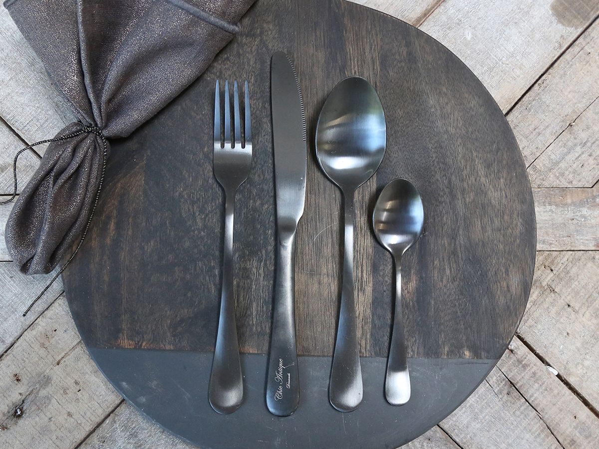 Nordique Besteck Set aus 4 Teilen, schwarz, 23 cm