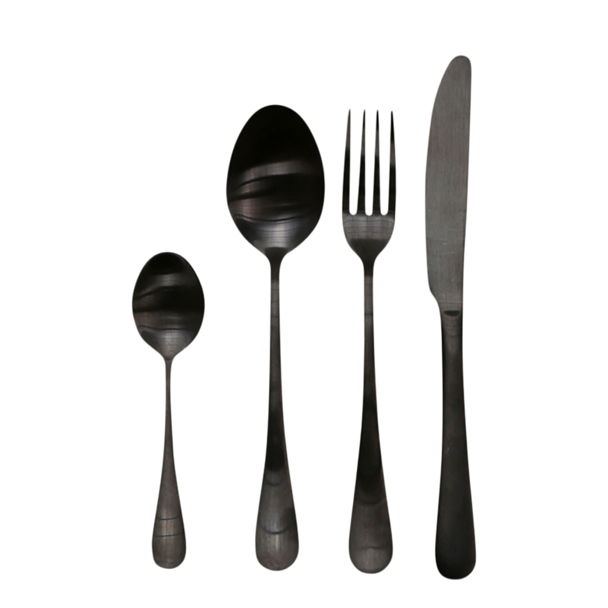 Nordique Besteck Set aus 4 Teilen, schwarz, 23 cm