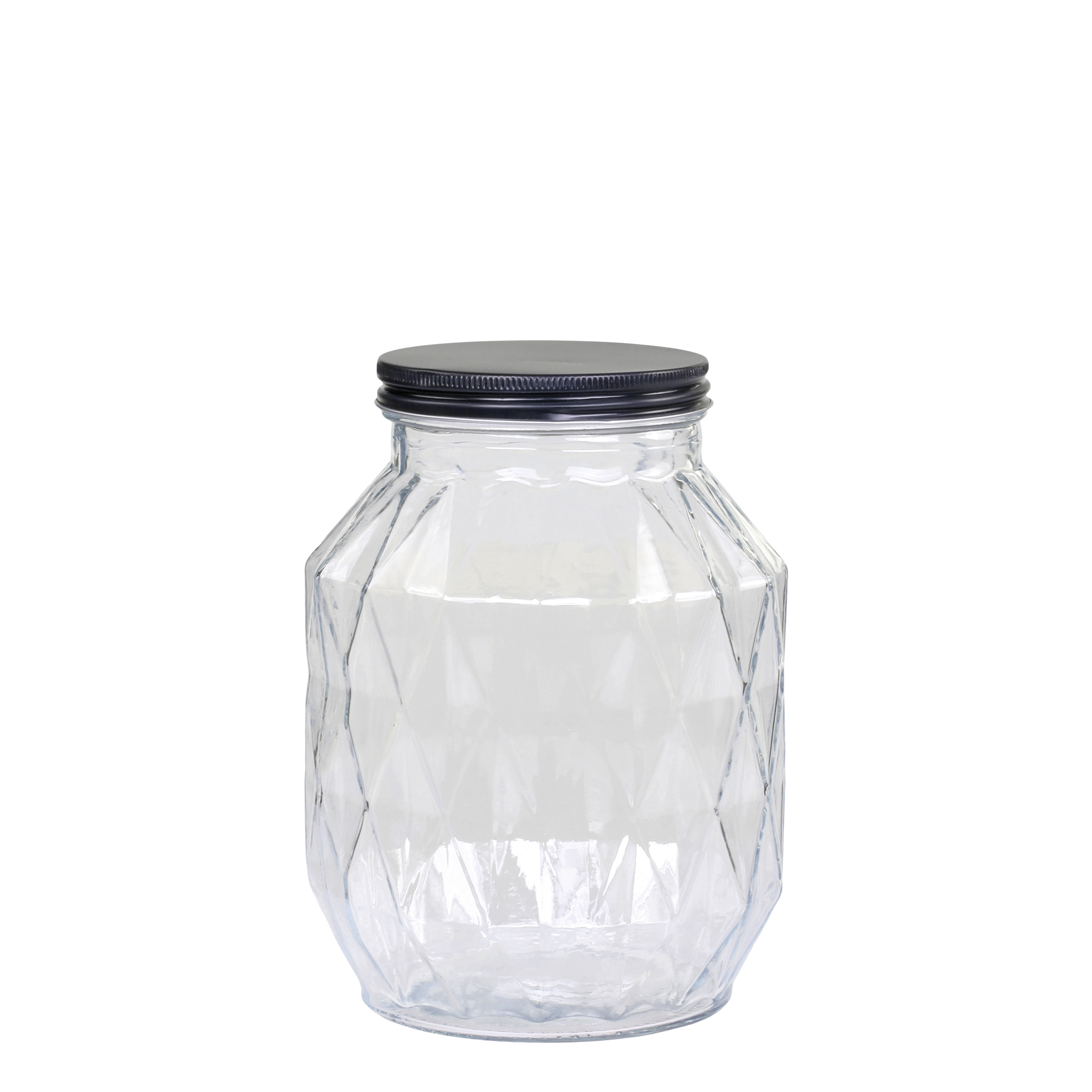 Aufbewahrungsglas mit Diamantenschliff, 22 cm hoch, 3020 ml