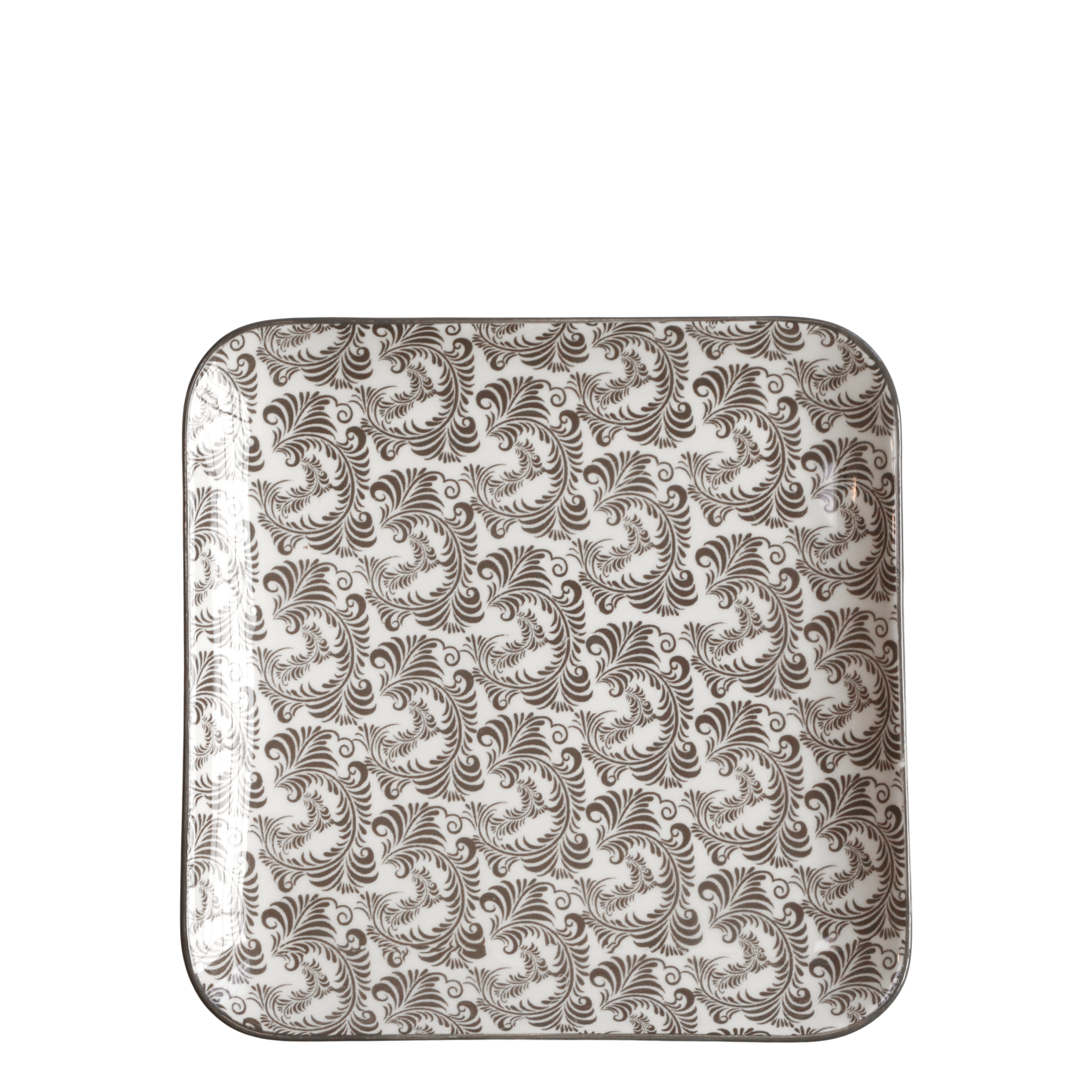 Dekoration Teller Arés mit Muster, 20 cm, mokka