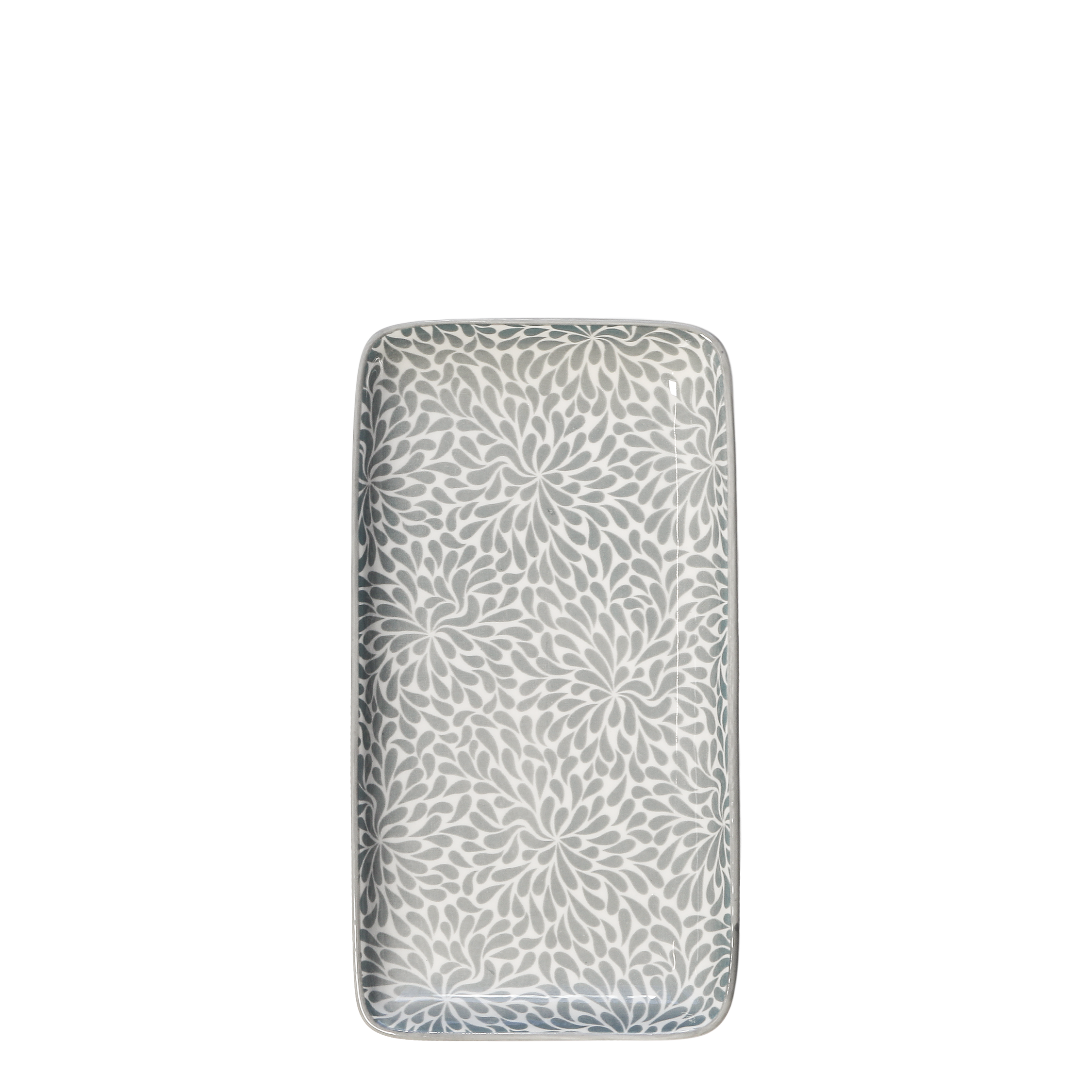 Dekoration Teller Arés mit Muster, 20,5 cm, Grau