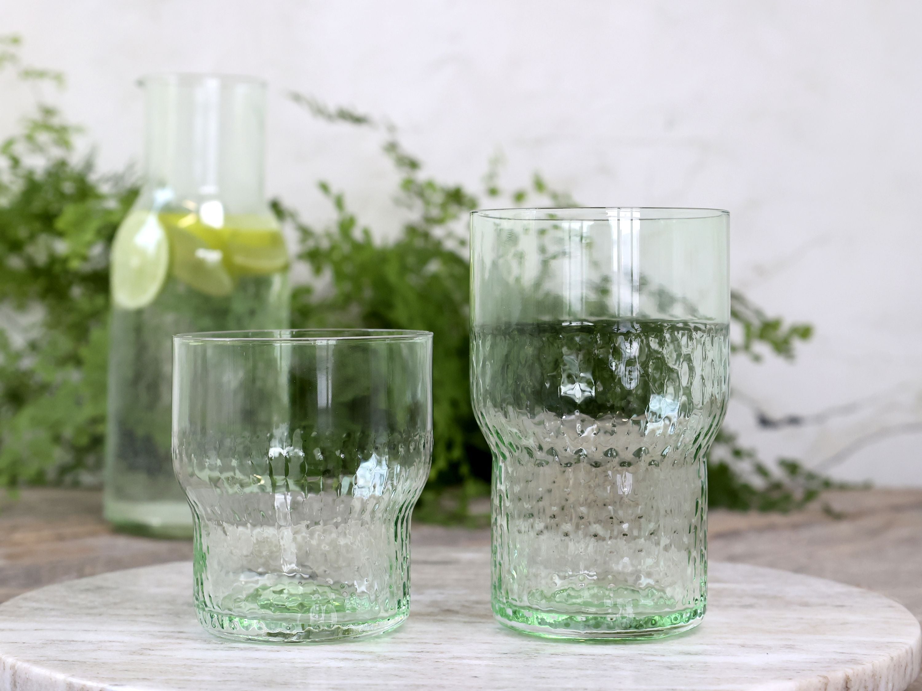 Windlicht aus Glas Clamart antique verte 13 cm hoch