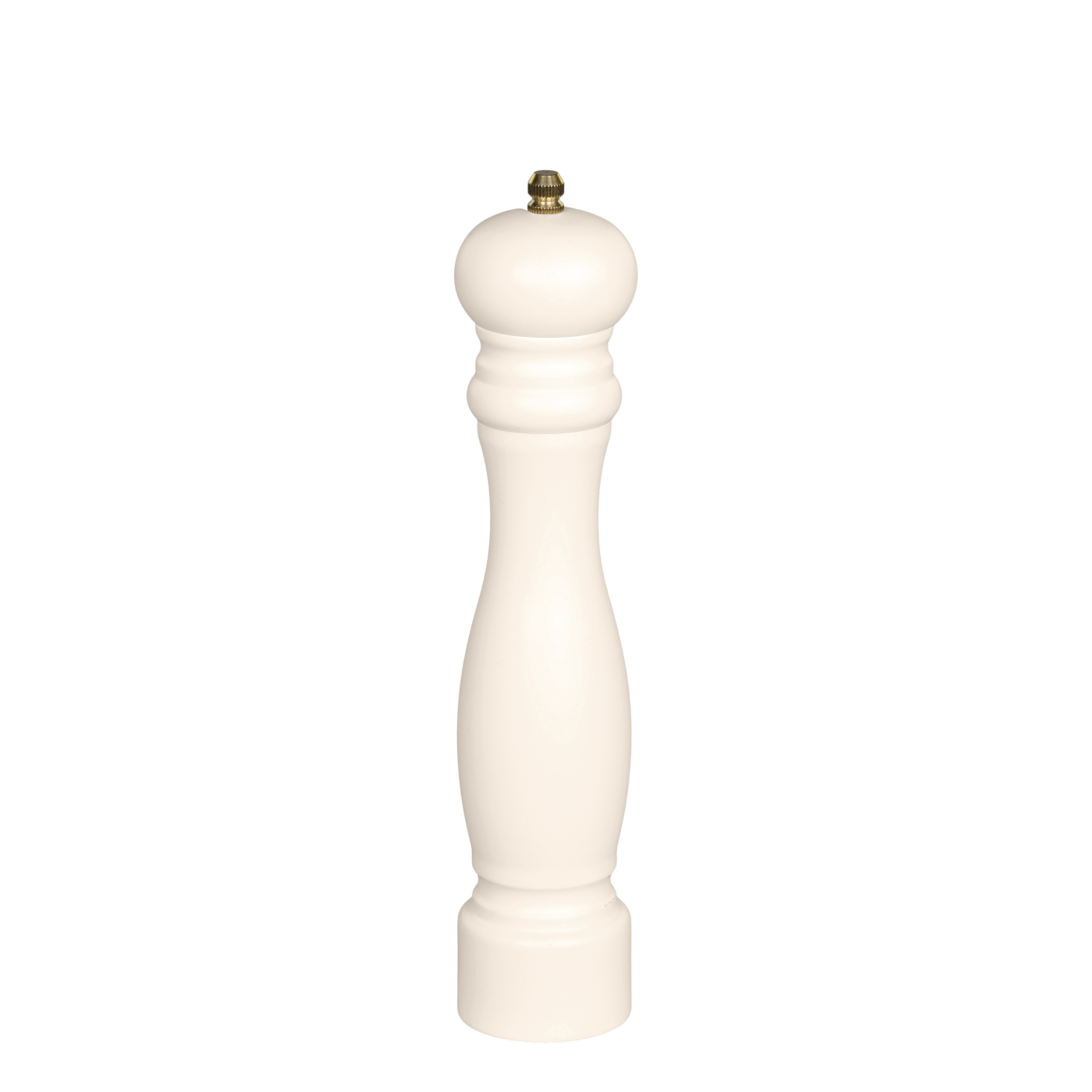 Salz- und Pfeffermühle aus Gummibaum, 26 cm hoch, creme