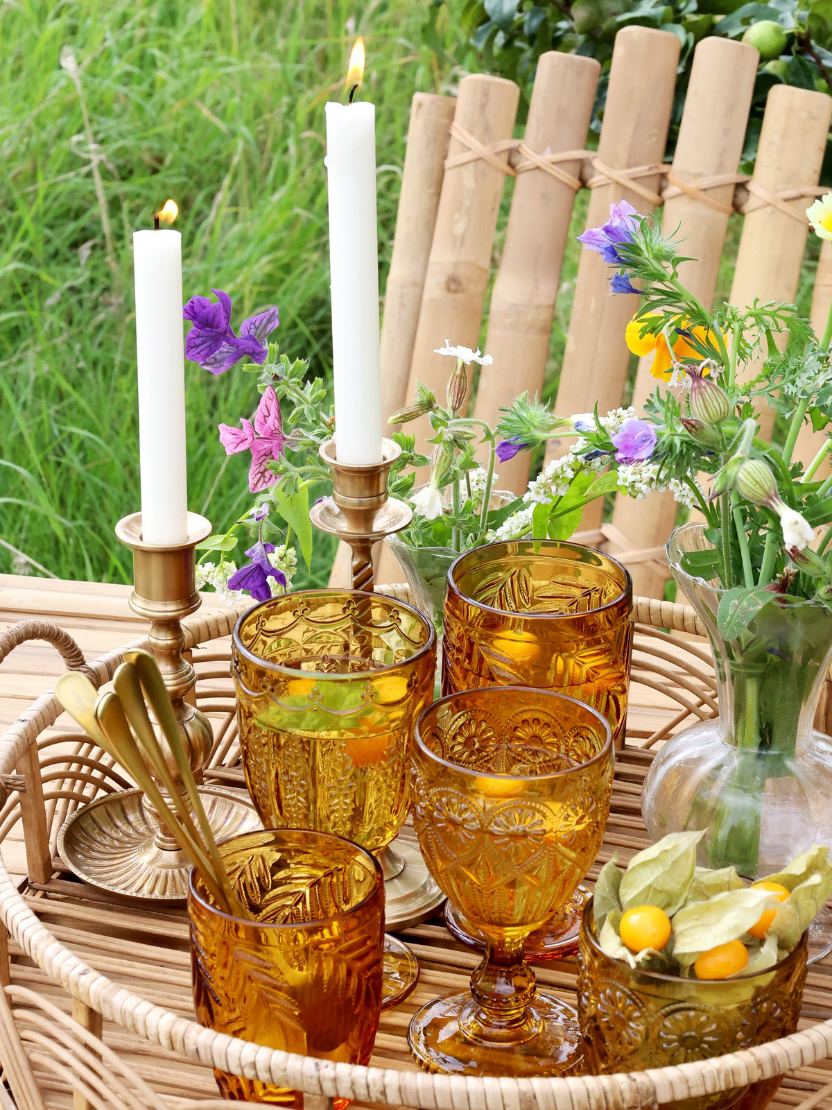 Saint-Émilion Glasbecher mit Muster, 250 ml, 15 cm hoch
