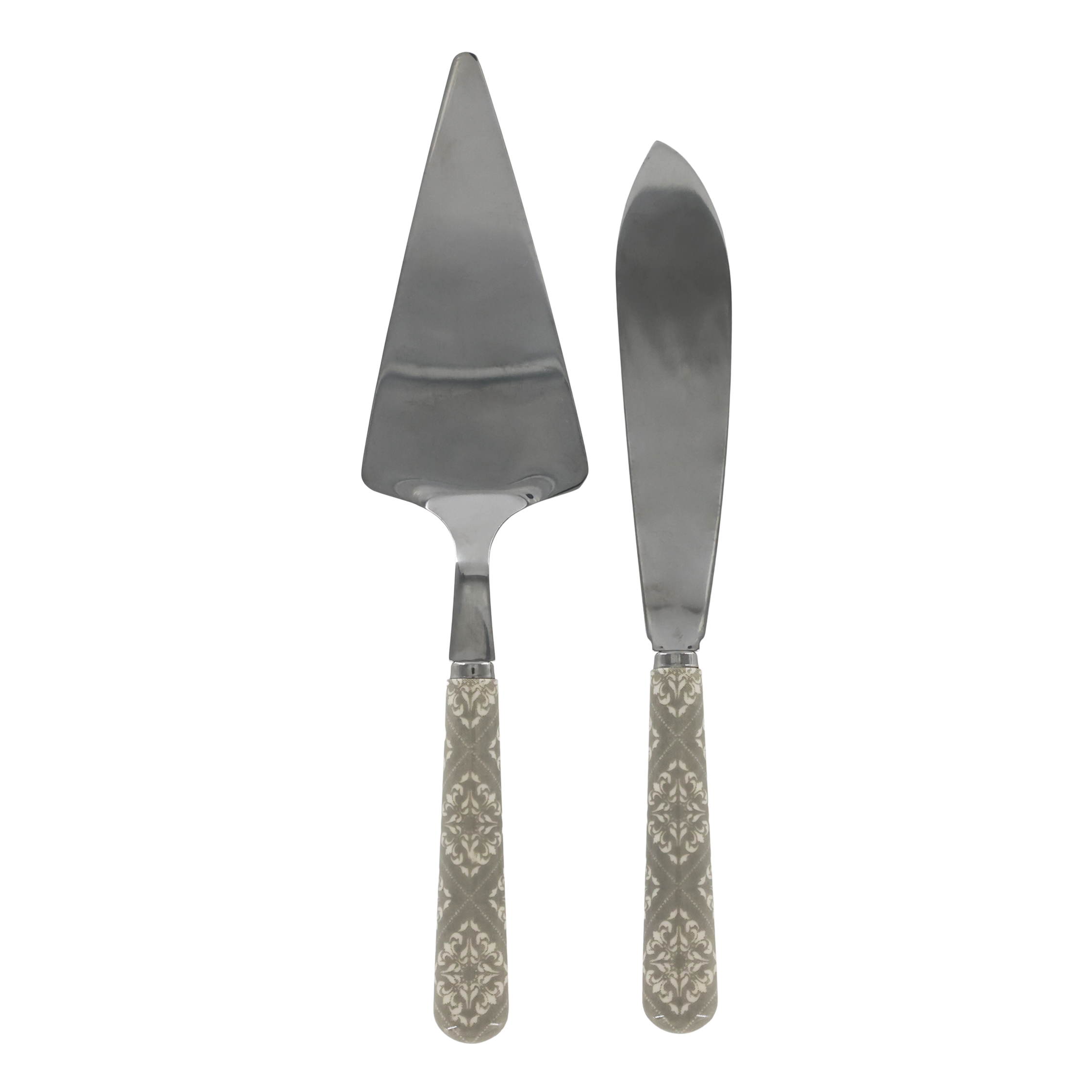 Besteck-Set: Tortenheber & Kuchenmesser 28 cm Grau