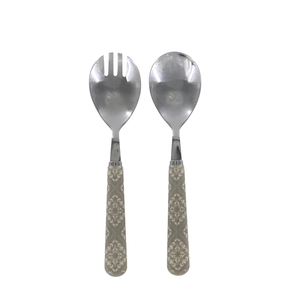 Linas Salatbesteck aus Edelstahl und Acryl, 21 cm, Grau