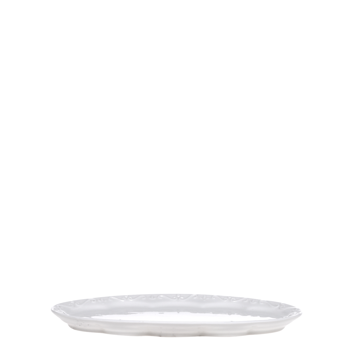 Provence Tablett oval – Porzellan, 13 cm lang, weiß