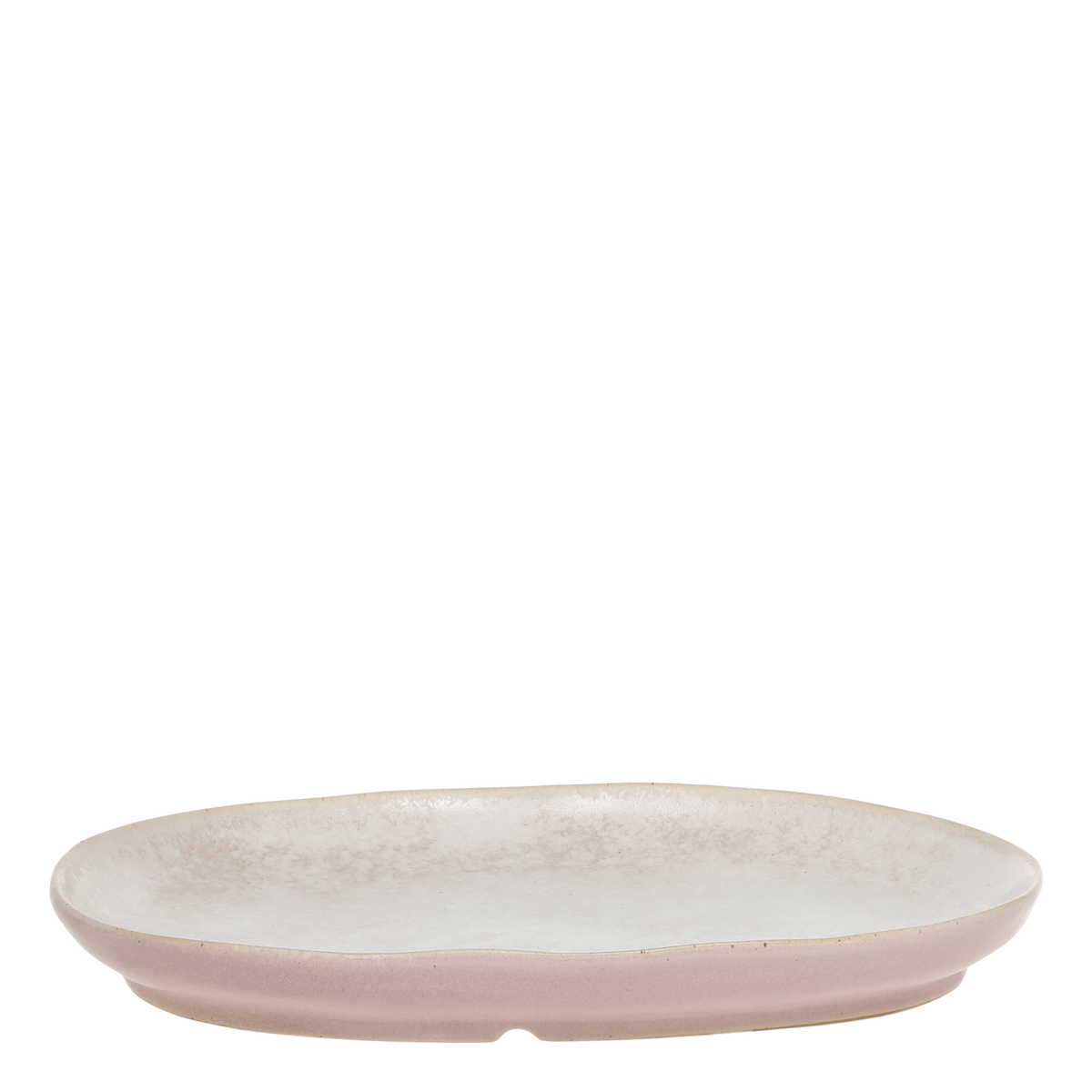 Valence Tablett aus Porzellan, staubig rosa, 27 cm lang