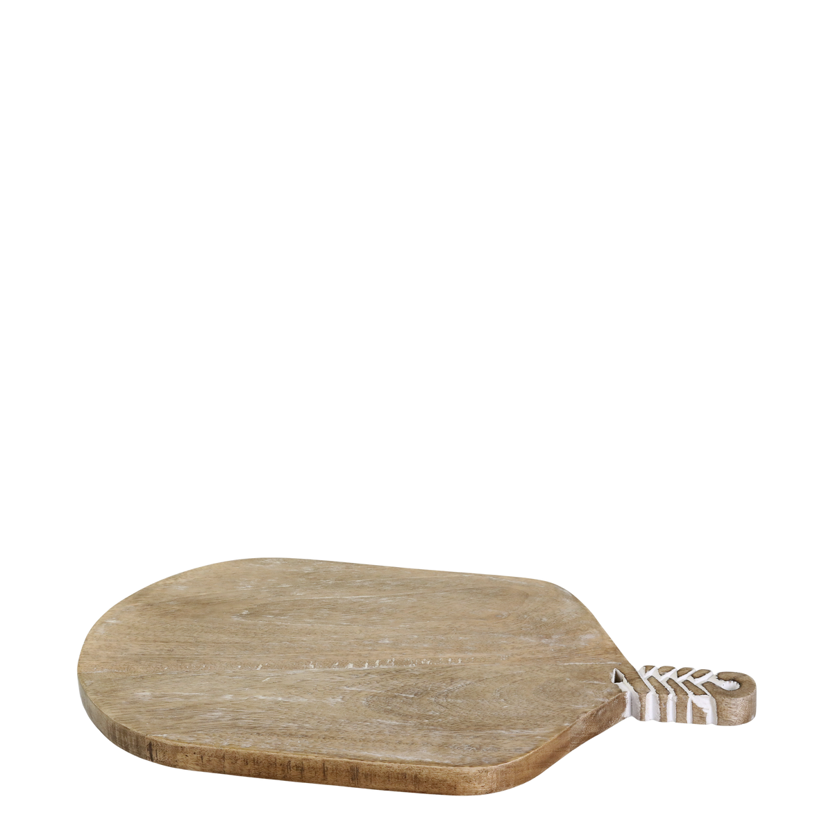 Tapasbrett aus Mangoholz mit Schnitzereien, 46 cm lang