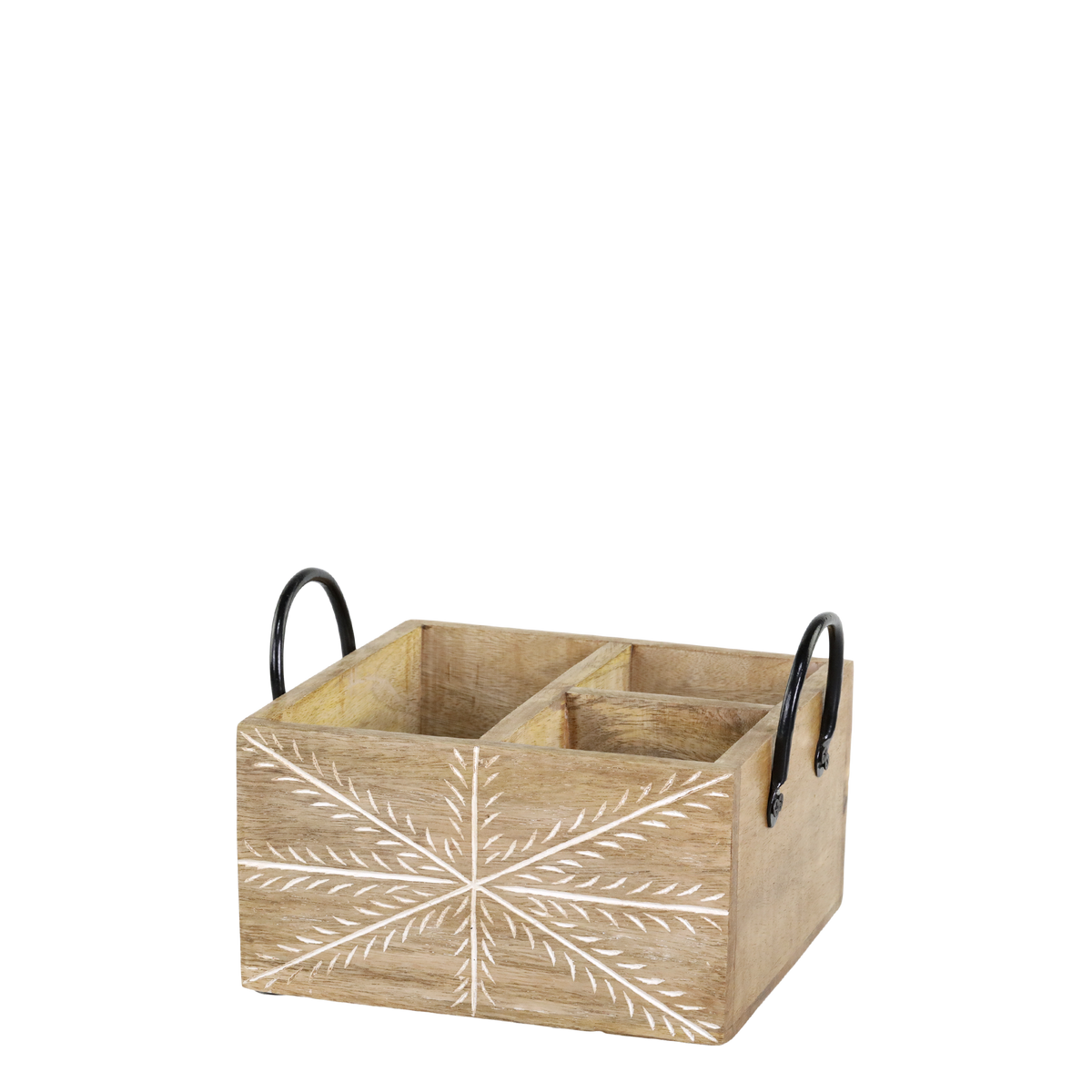 Tours Kasten mit Schnitzereien aus Mangoholz, 21 cm lang
