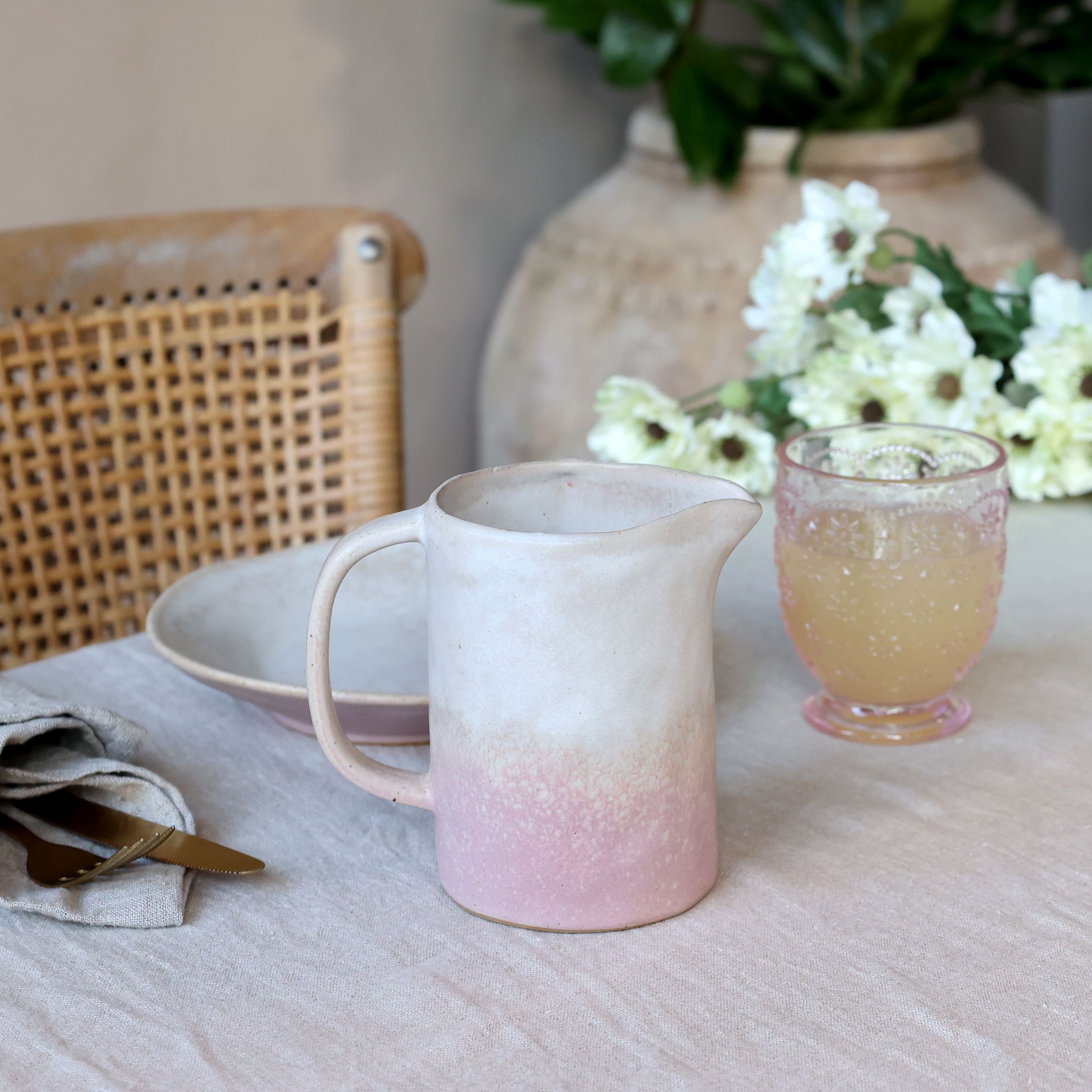 Valence Kanne aus Porzellan, 500 ml, staubig rosa