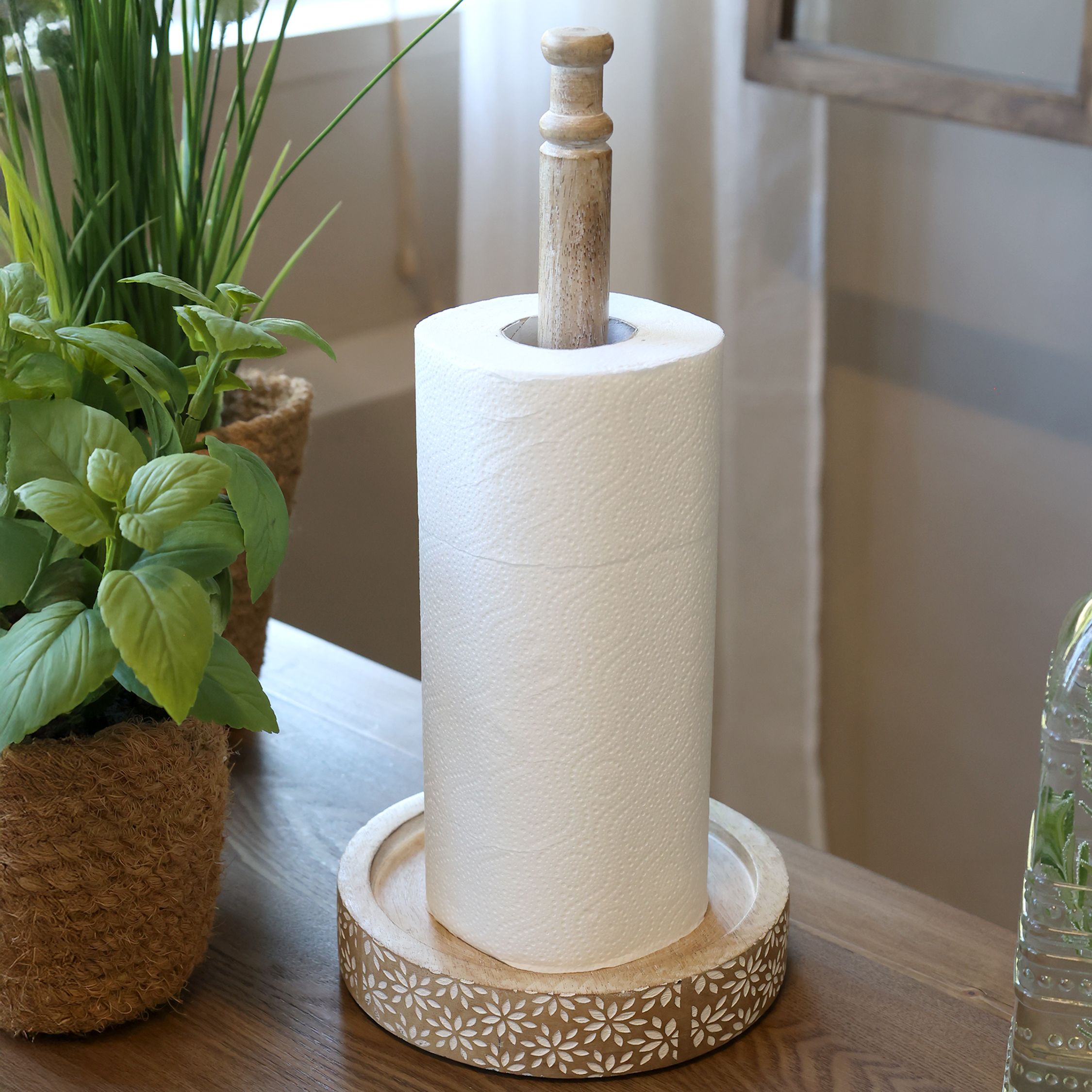 Küchenrollenhalter Tours aus Mangoholz, 36 cm hoch