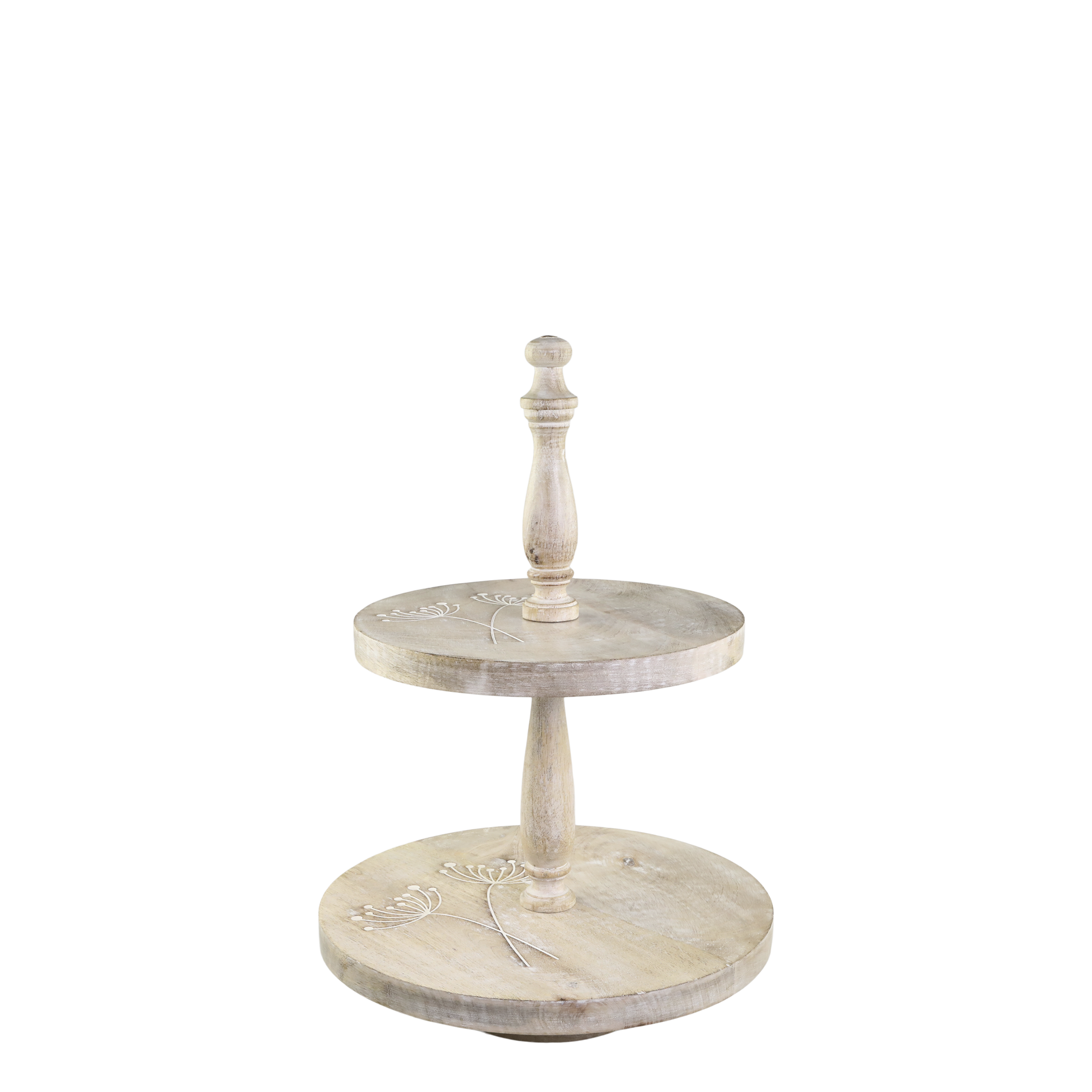 Etagere aus Mangoholz mit Schnitzereien, 45 cm hoch