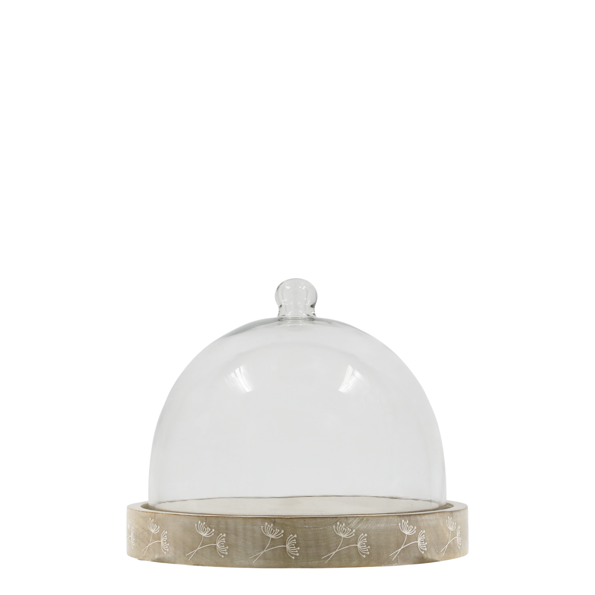 Glasglocke mit Holzboden Tours, 21 cm hoch, Ø 27 cm